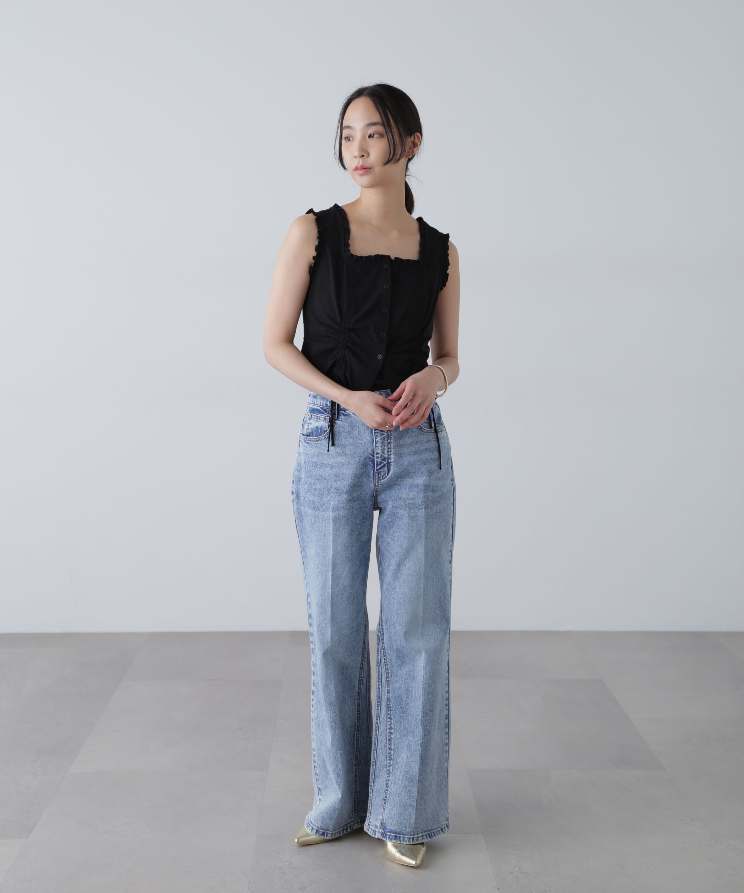  「ドロストノースリーブブラウス」|シャツ・ブラウス|