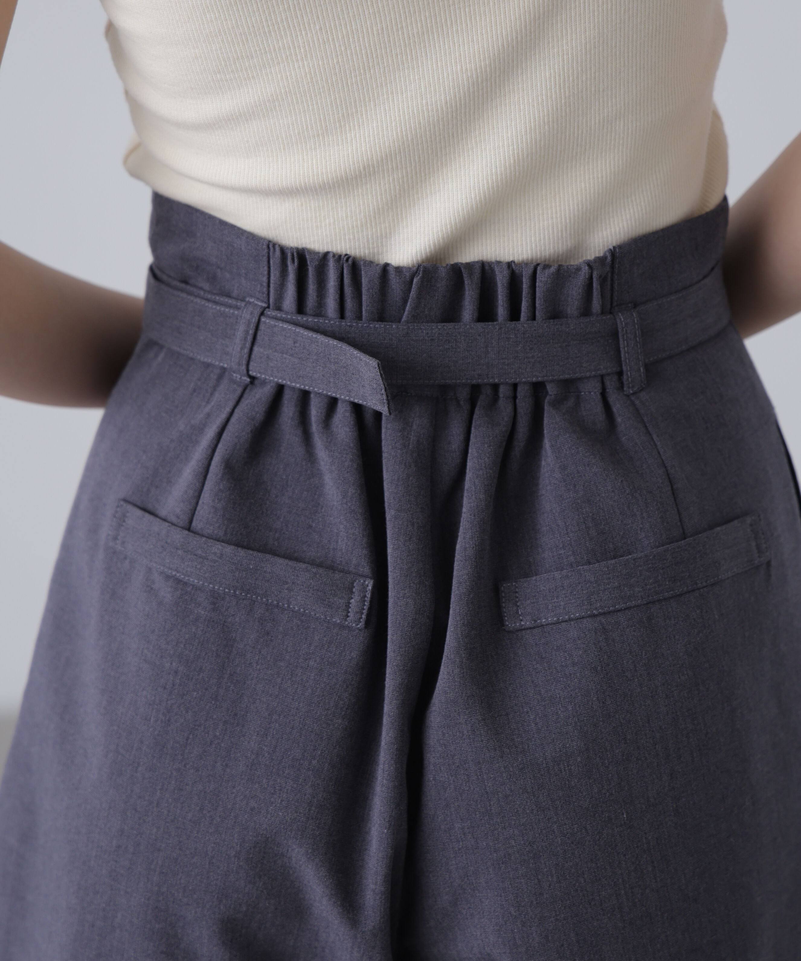  「ベルト付きダブルタックショートパンツ」|その他|