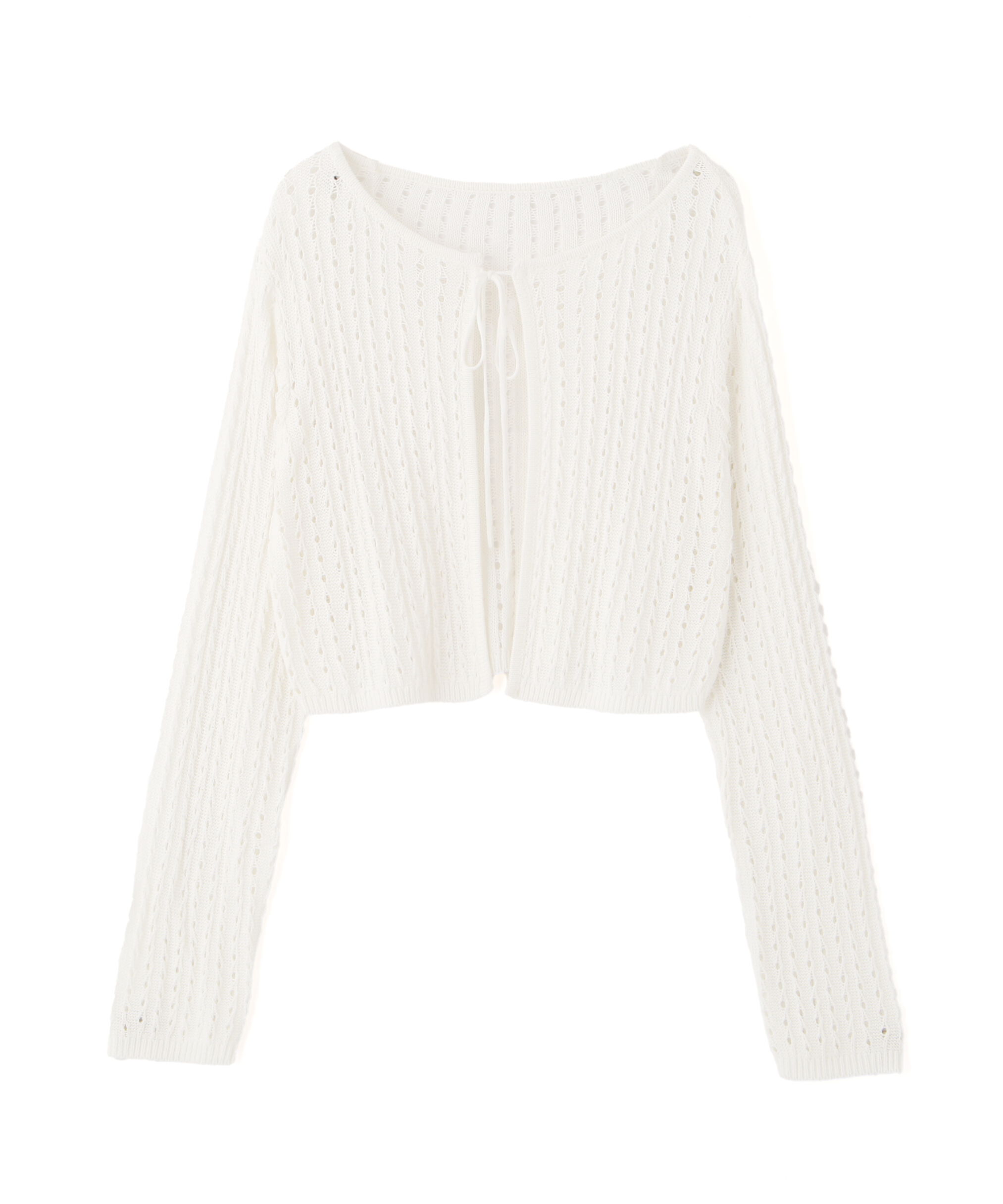  「透かし編みリボンボレロ」|ニット・セーター|