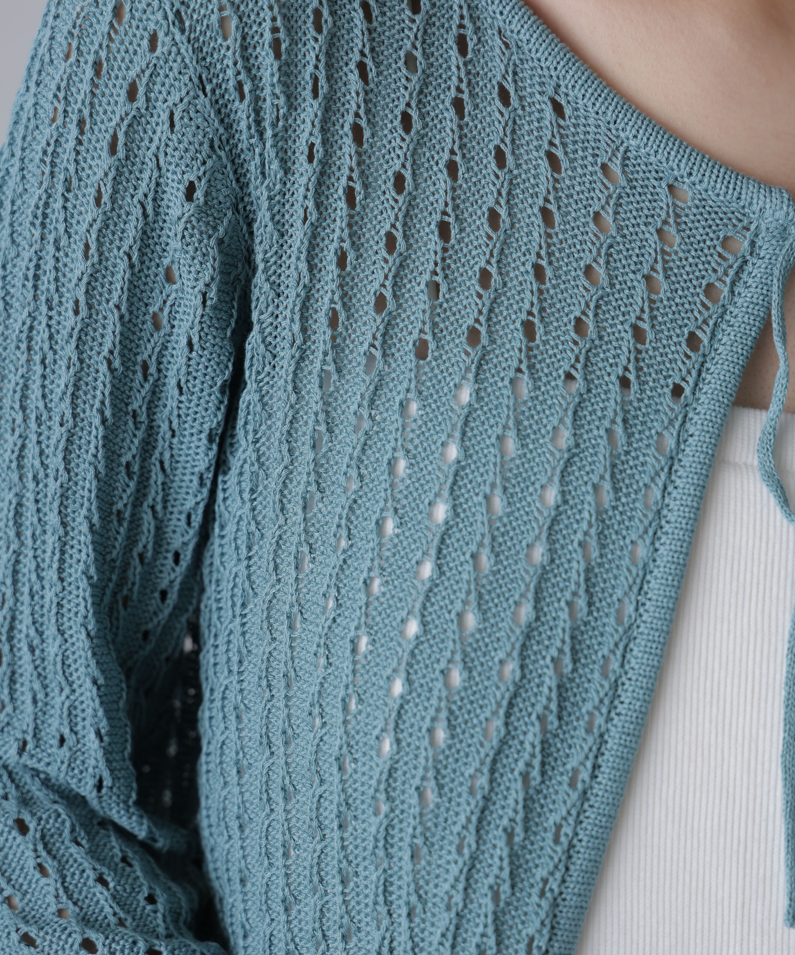  「透かし編みリボンボレロ」|ニット・セーター|