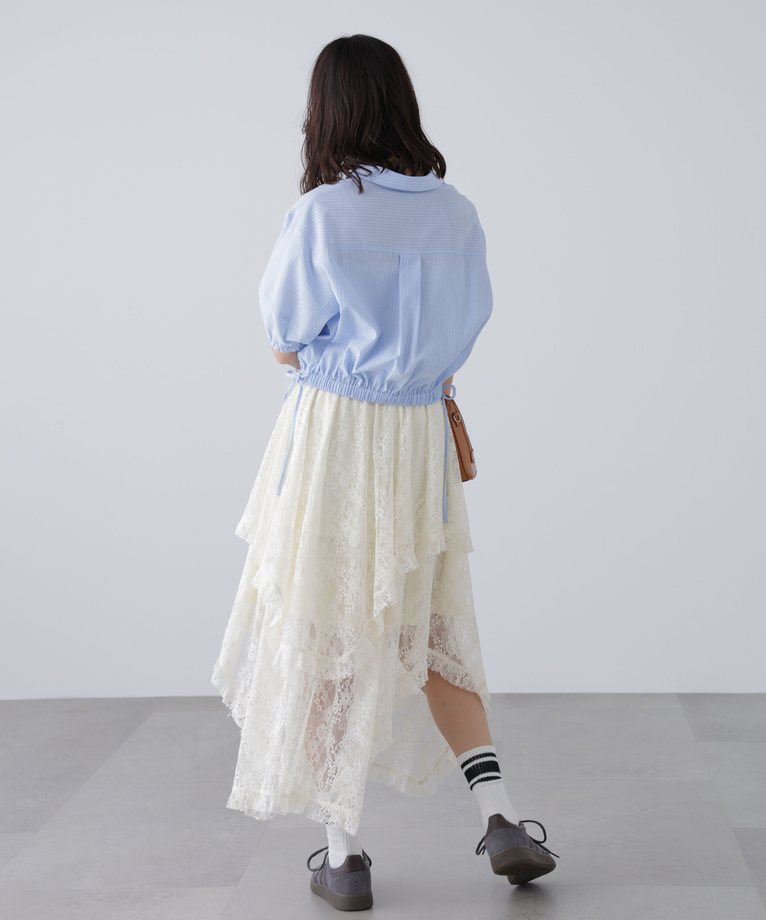  「裾ドロスト半袖ブラウス」|シャツ・ブラウス|