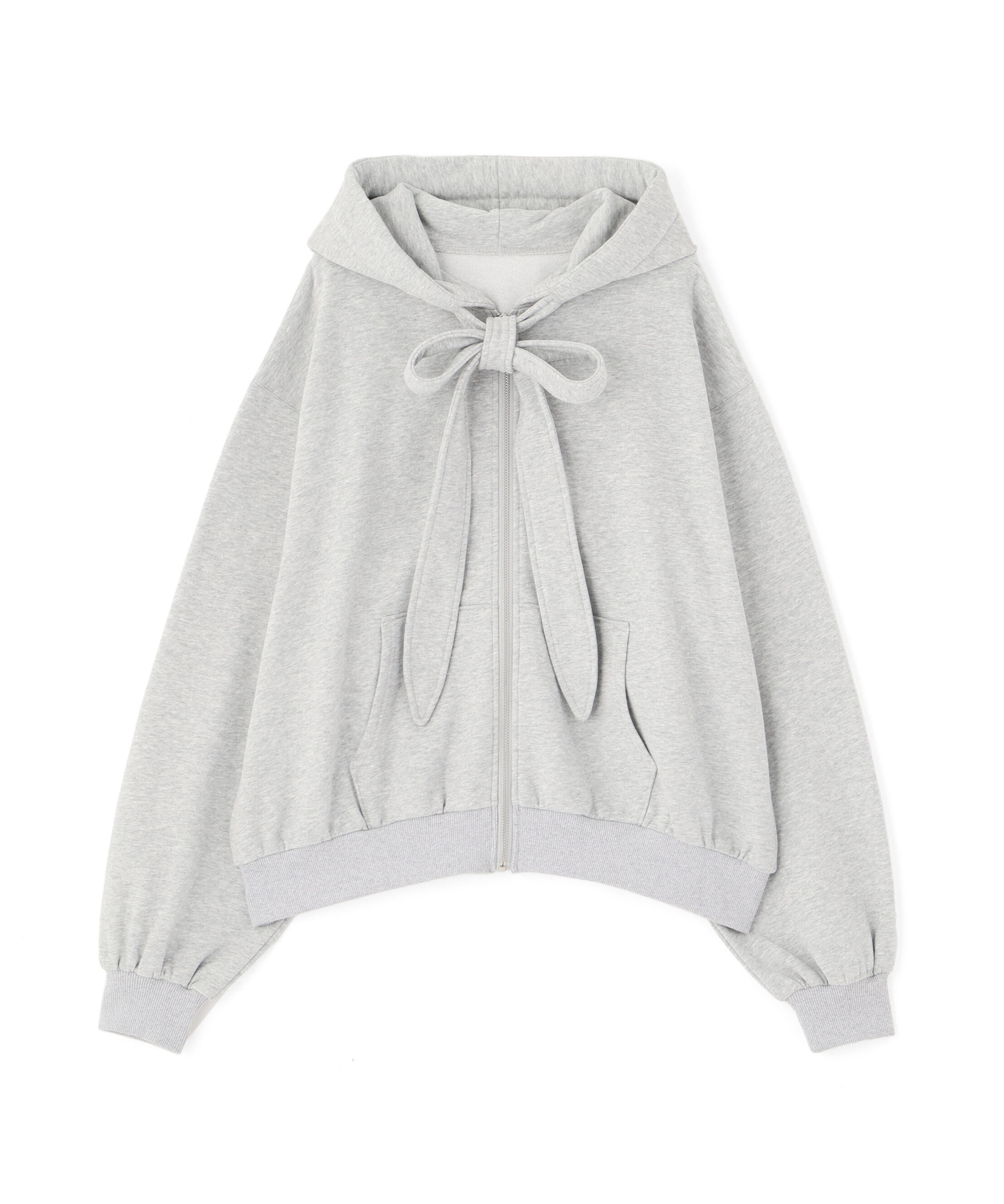  「起毛ビッグリボンジップパーカー」|Tシャツ・カットソー|