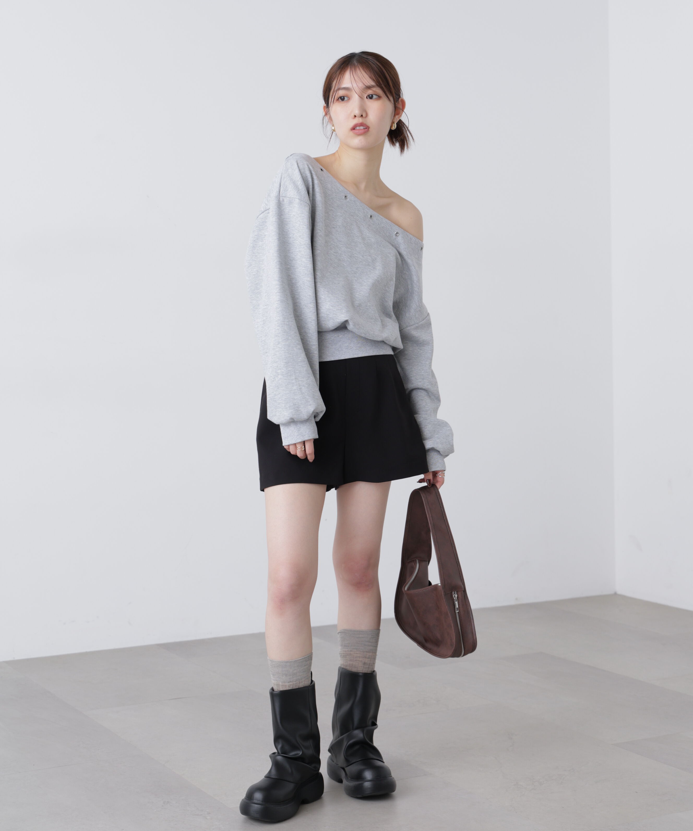  「ハトメオフショルスウェット」|Tシャツ・カットソー|