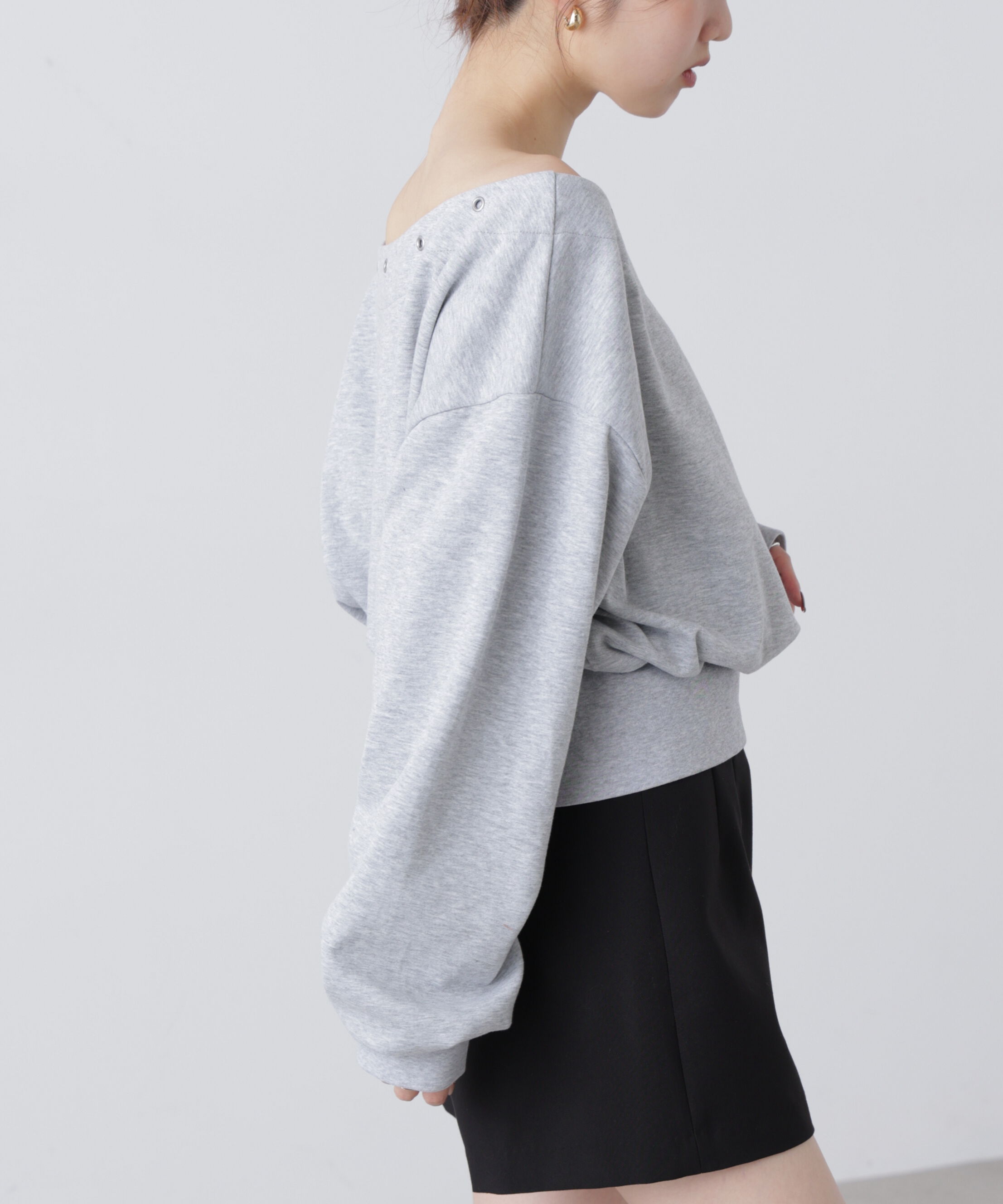  「ハトメオフショルスウェット」|Tシャツ・カットソー|