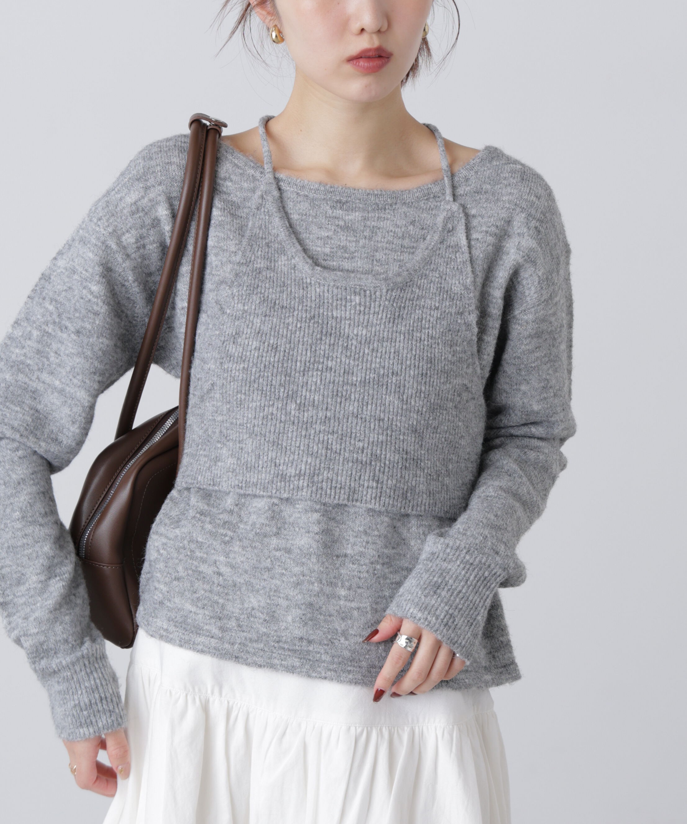  「ホルターネックビスチェセットニット」|ニット・セーター|