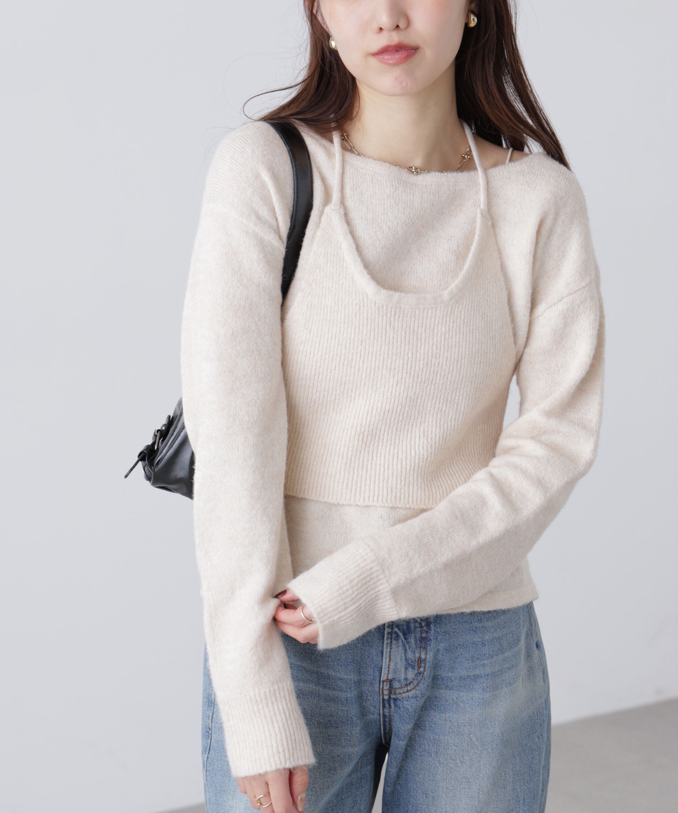  「ホルターネックビスチェセットニット」|ニット・セーター|