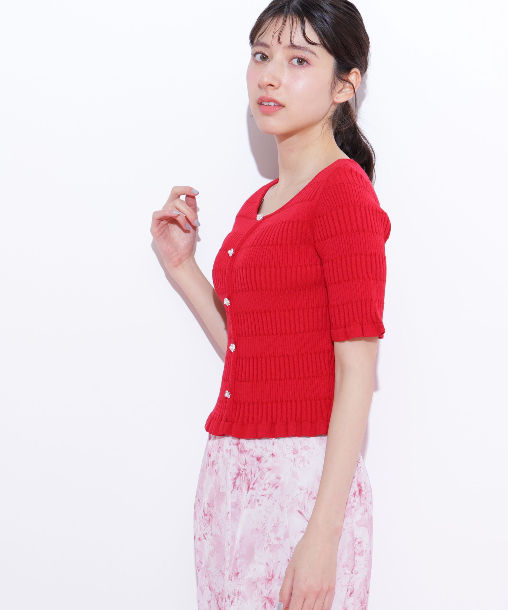  「前後2way変形リブニット」|ニット・セーター|