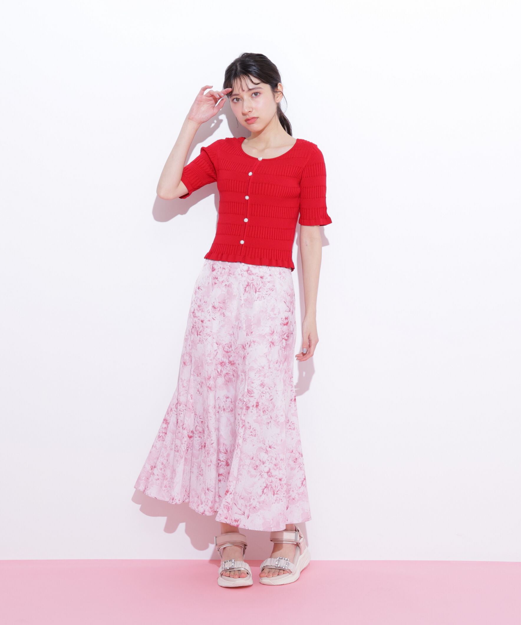  「前後2way変形リブニット」|ニット・セーター|