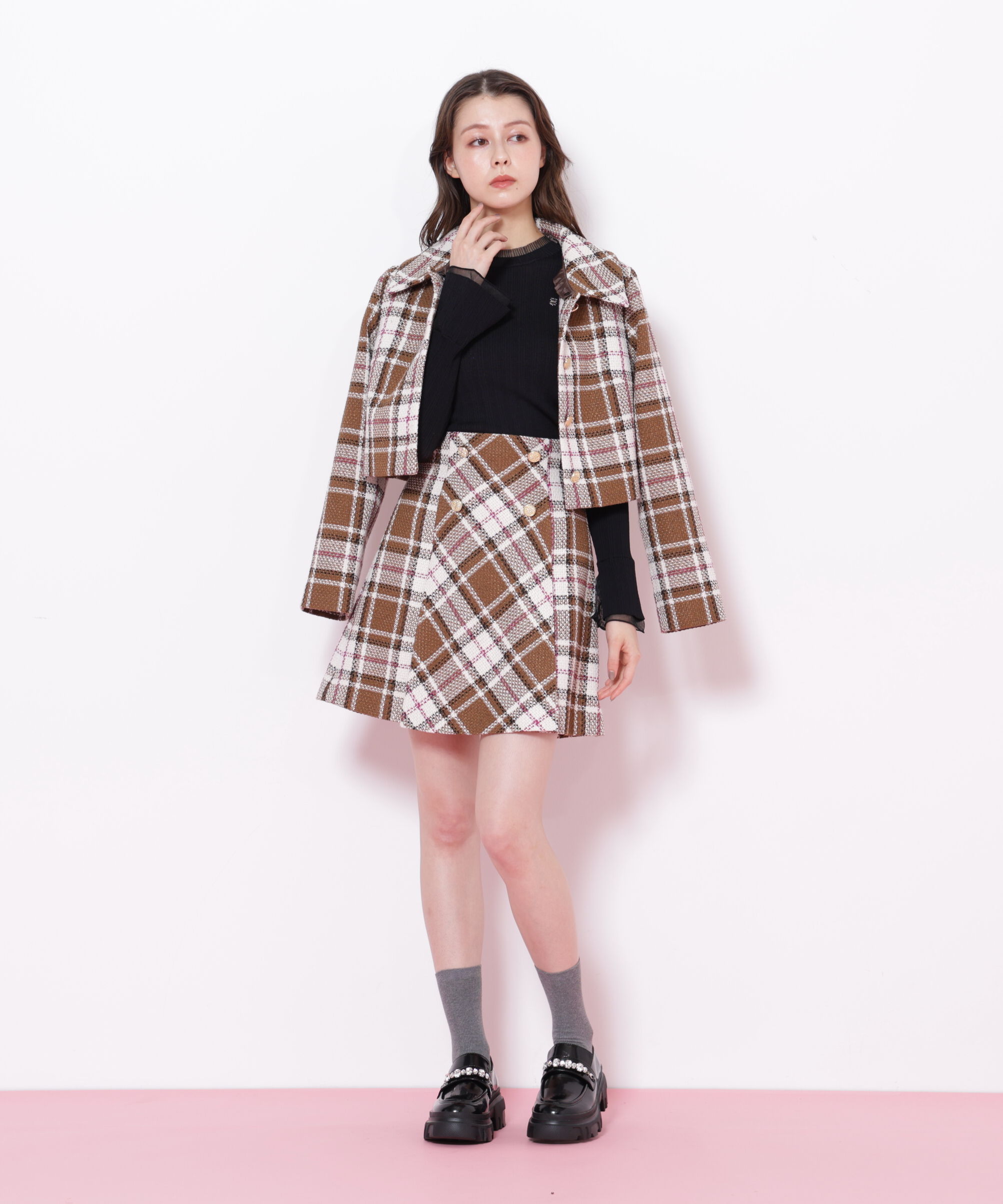  「ループヤーンチェックジャケット」|その他|