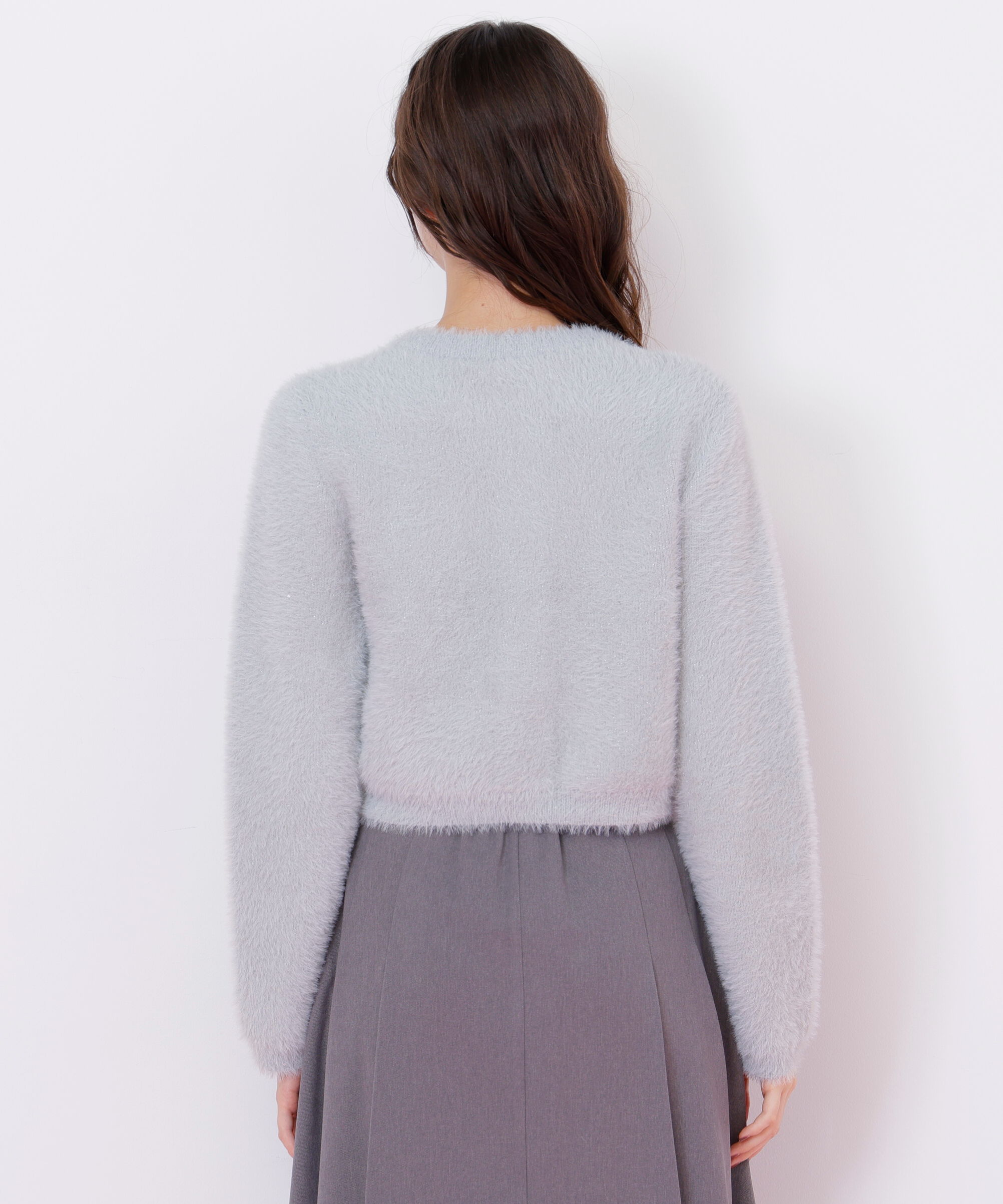  「スパンコールフェザーニットジャケット」|ニット・セーター|