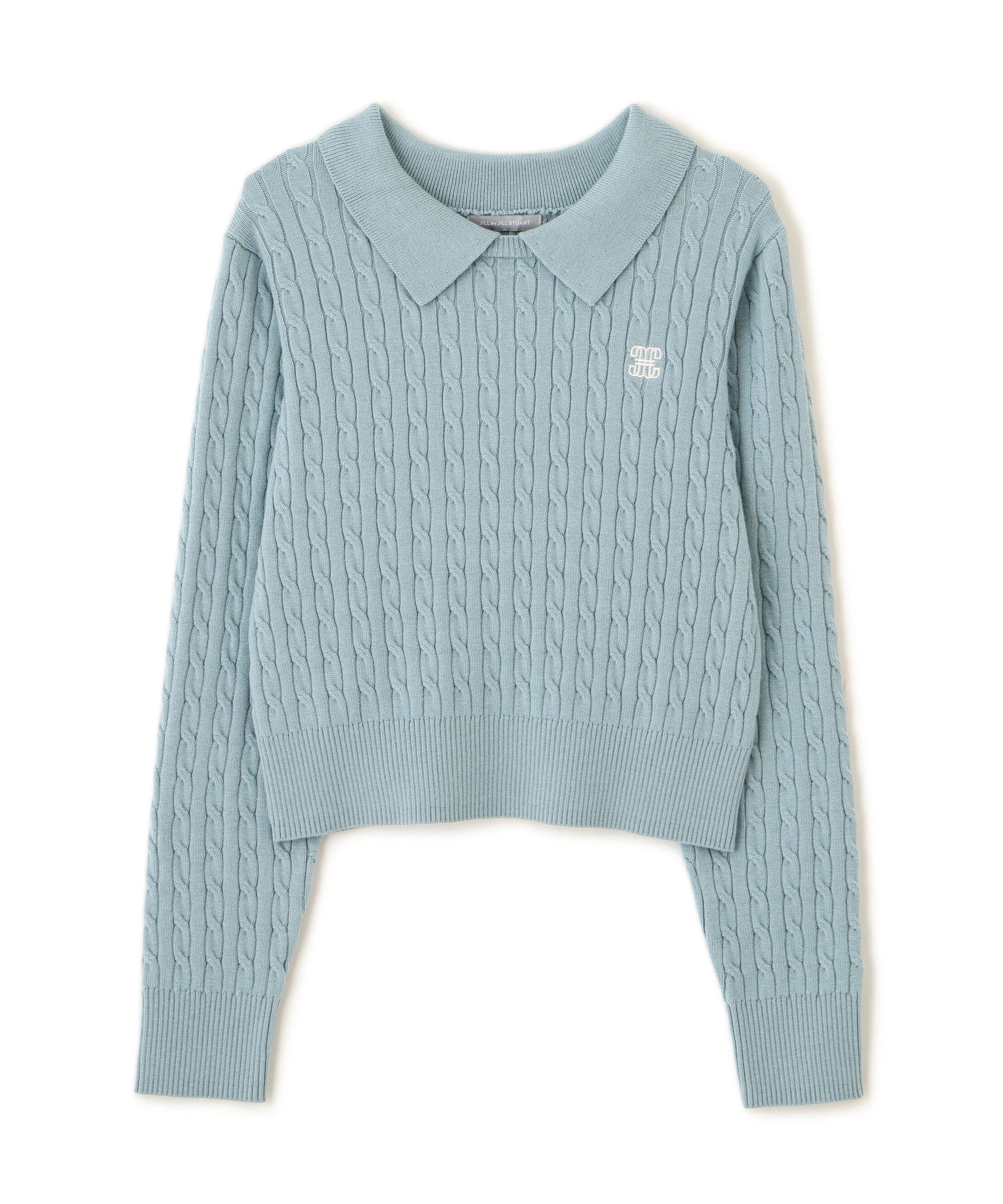  「レイヤード衿ケーブルニット」|ニット・セーター|