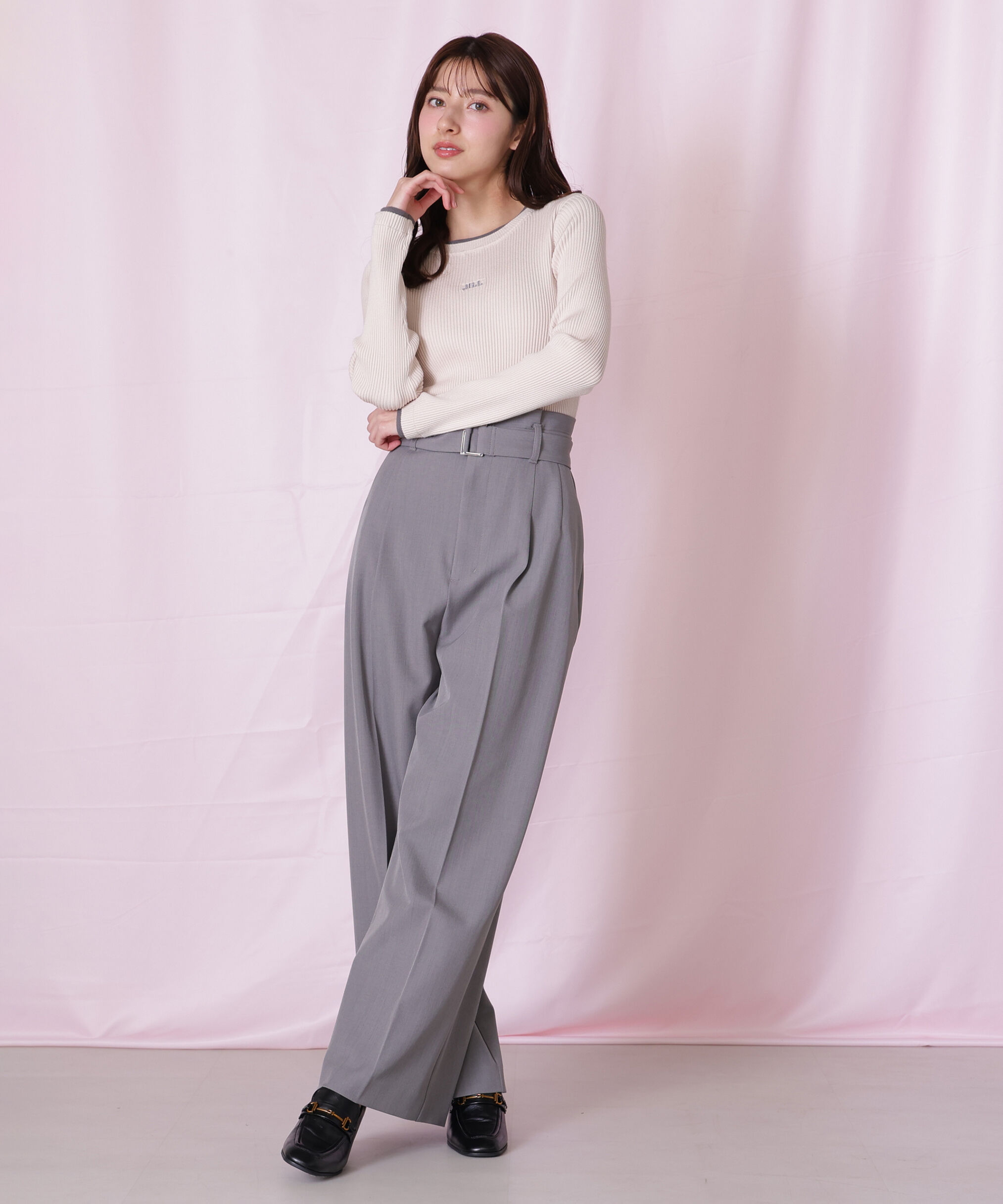  「＜セットアップ対応＞太ベルト付きスラックスパンツ」|その他|