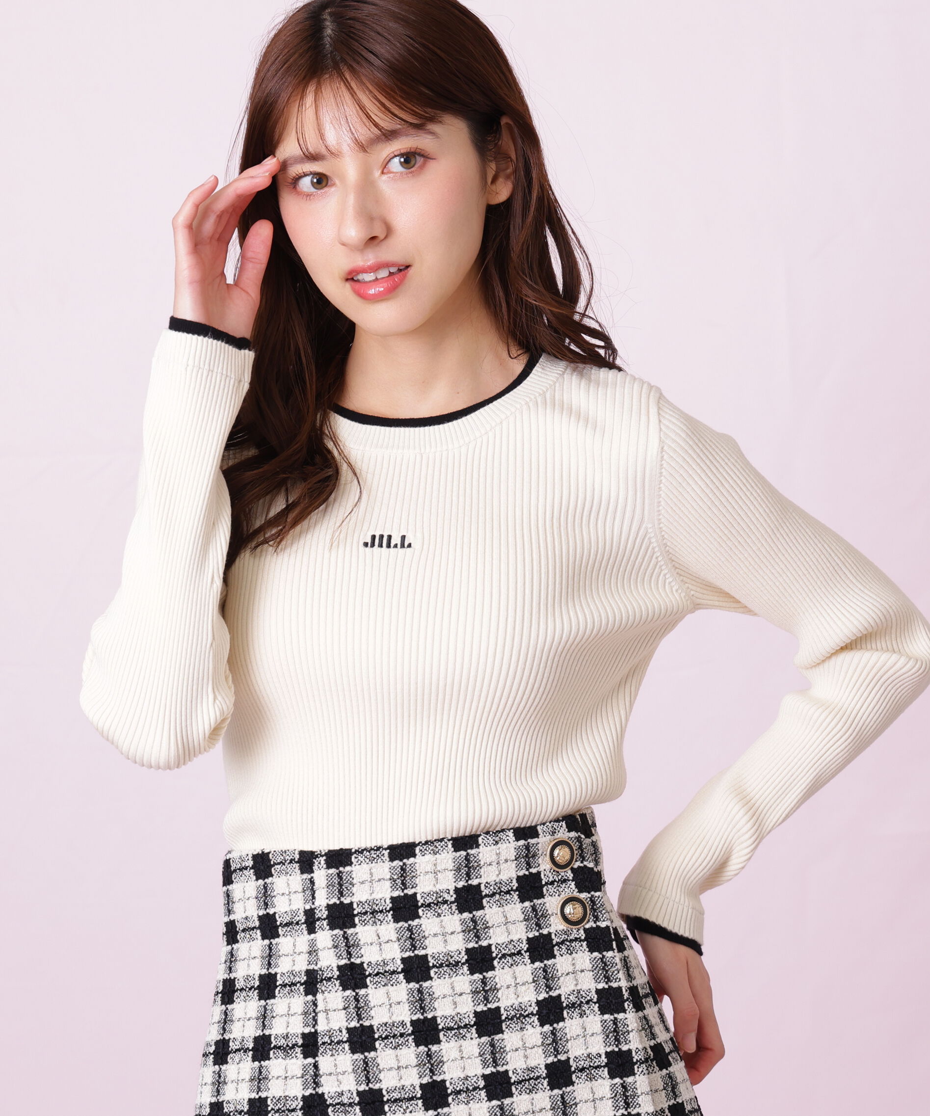  「配色リブニット」|ニット・セーター|