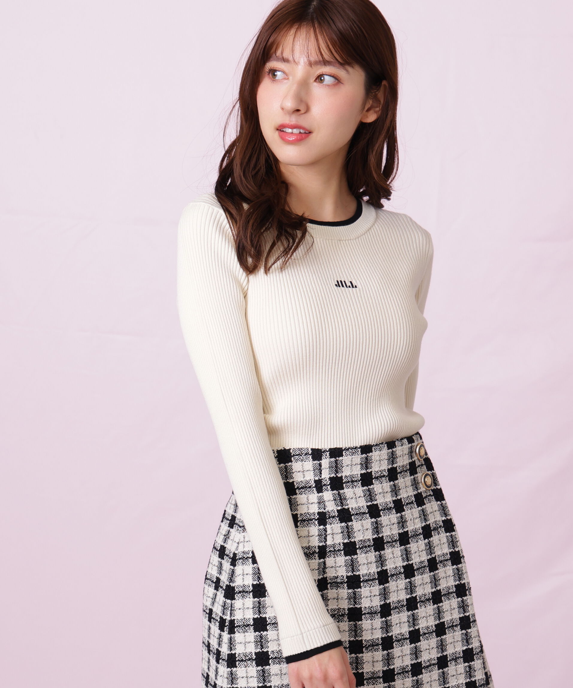  「配色リブニット」|ニット・セーター|