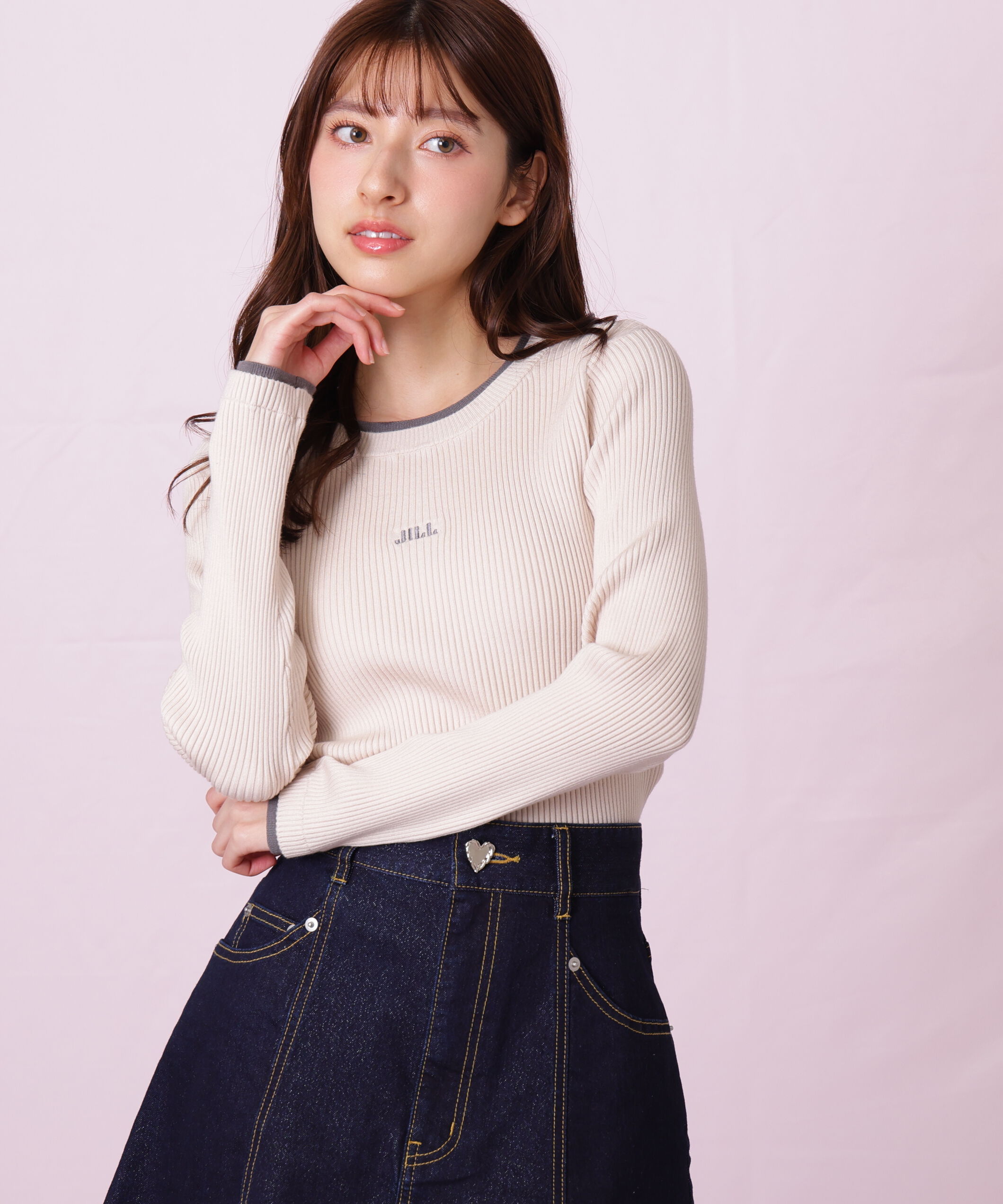  「配色リブニット」|ニット・セーター|