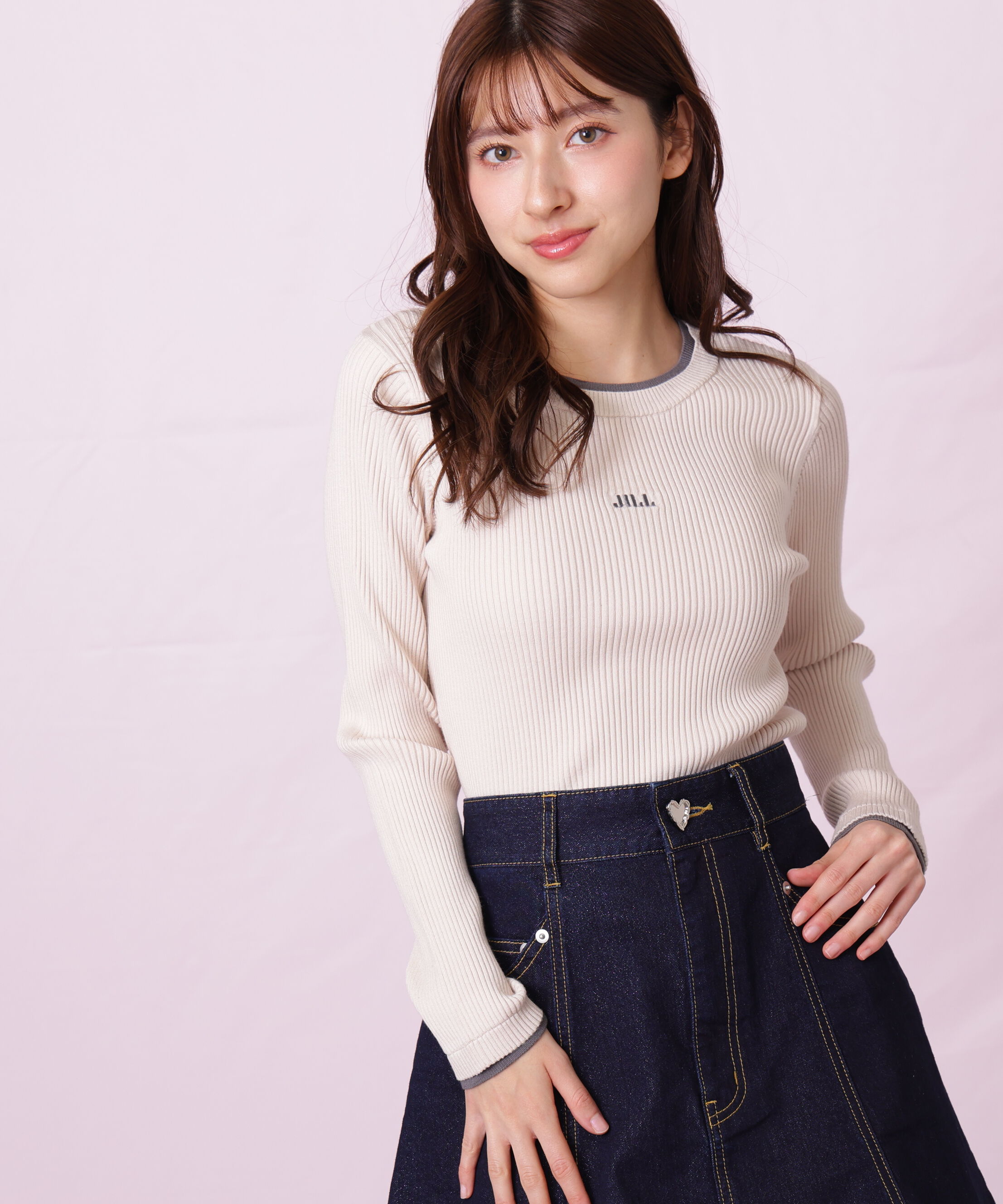  「配色リブニット」|ニット・セーター|