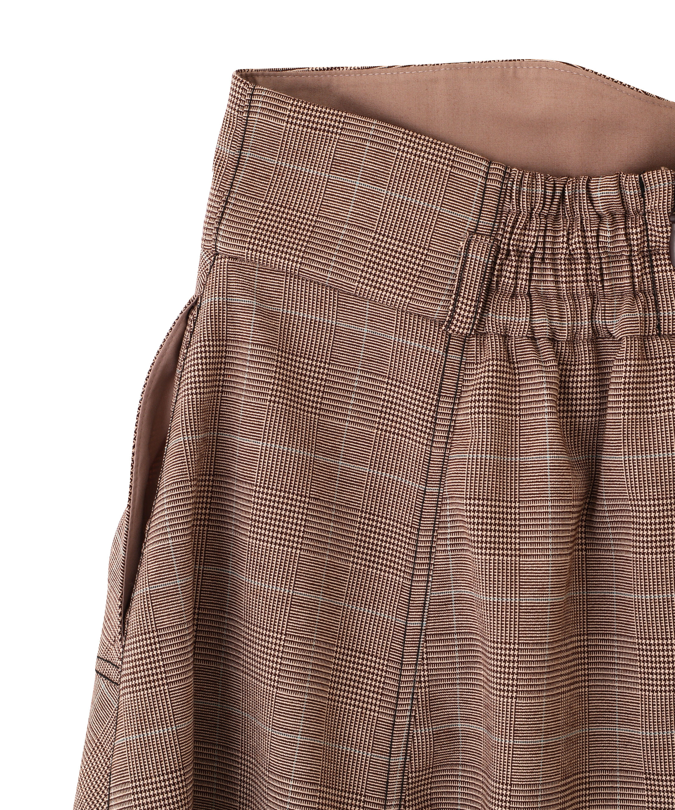  「ベルト付き配色ステッチフレアスカート」|スカート|