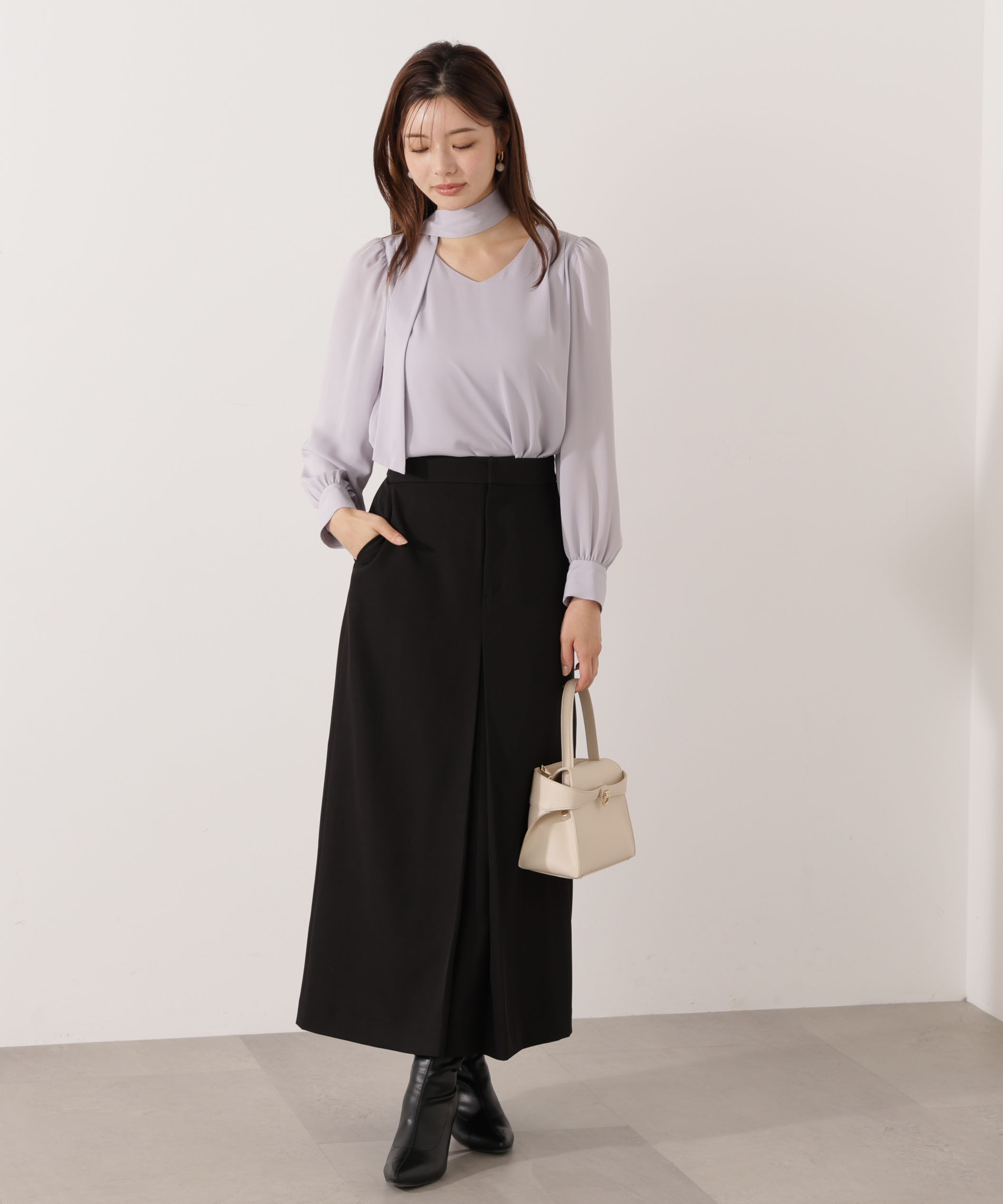 PROPORTION BODY DRESSING「＜ウォッシャブル＞フロントタックナロースカート」|スカート|