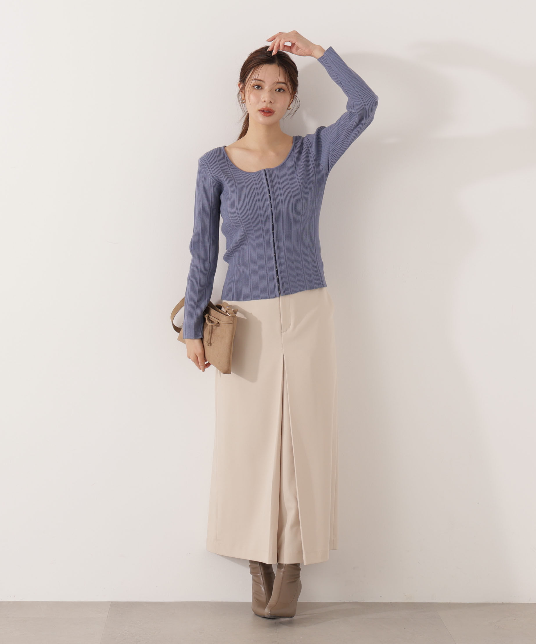 PROPORTION BODY DRESSING「＜ウォッシャブル＞フロントタックナロースカート」|スカート|