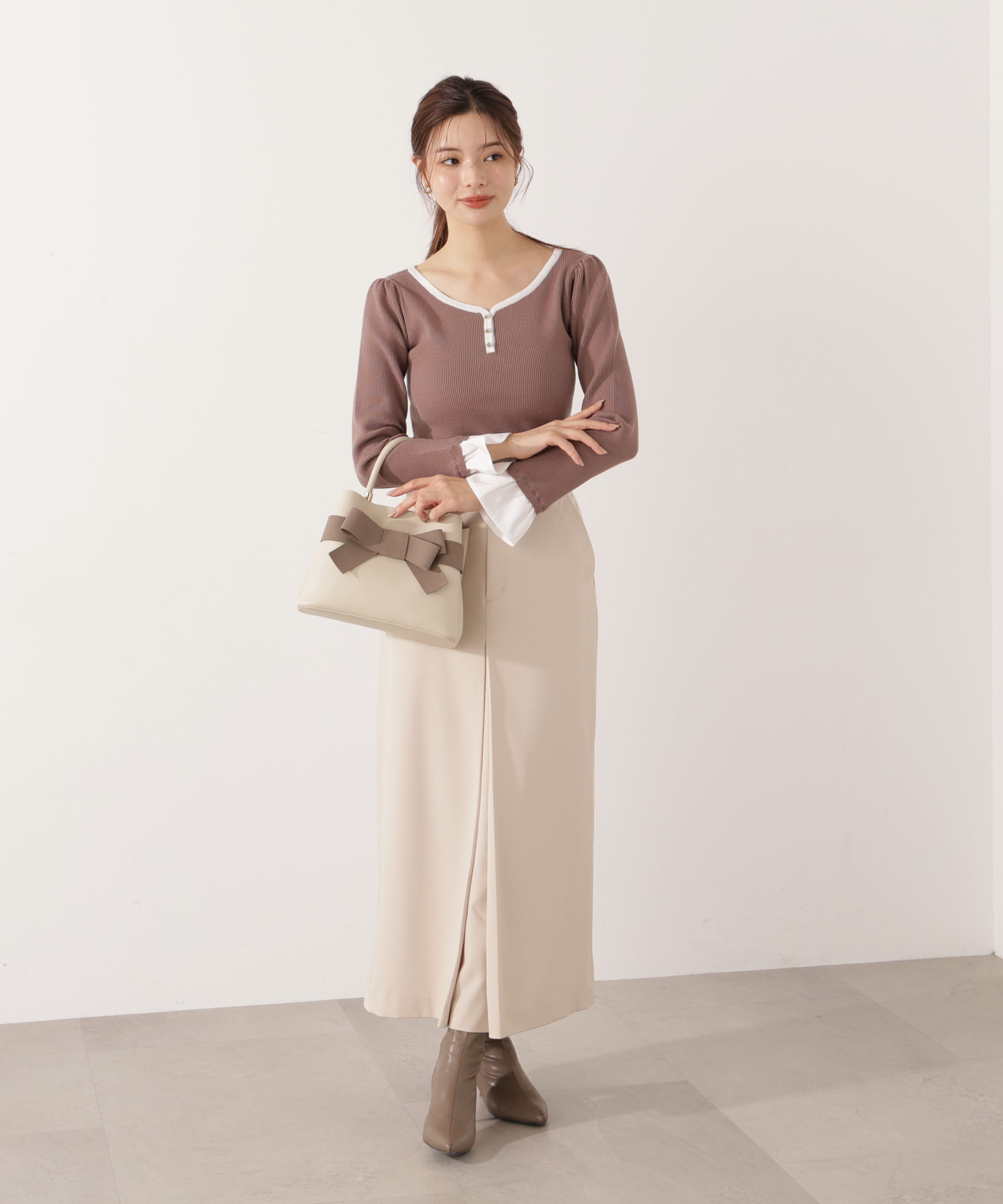 PROPORTION BODY DRESSING「＜ウォッシャブル＞フロントタックナロースカート」|スカート|