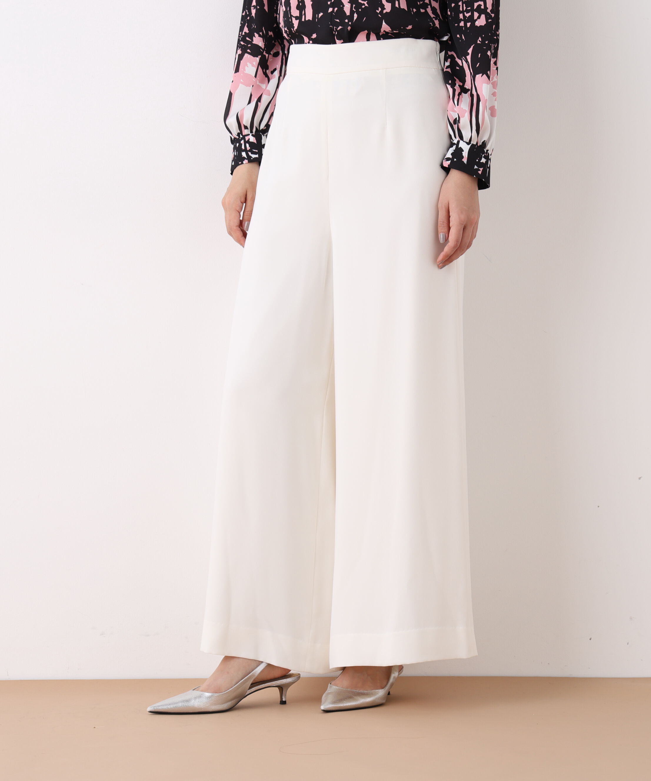  「◆サテンフレアーパンツ」|その他|ホワイト