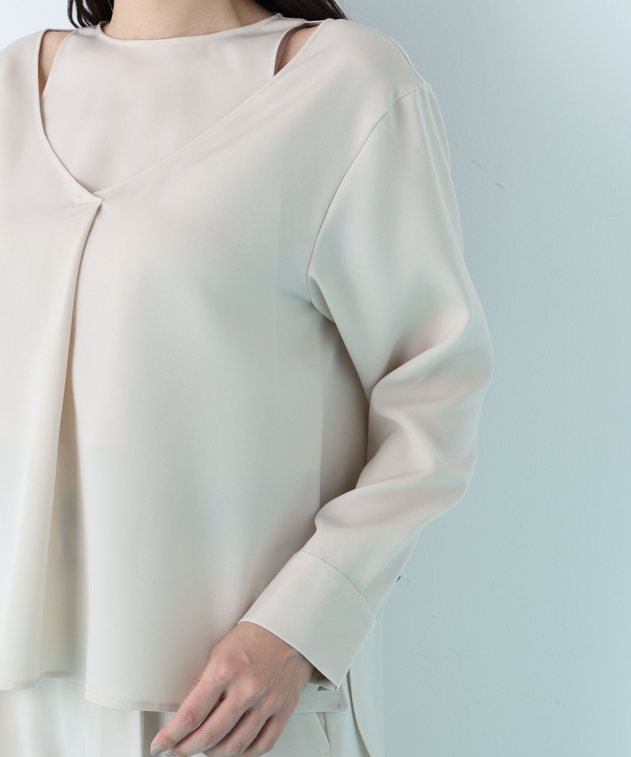  「ダブルサテンレイヤードブラウス」|シャツ・ブラウス|