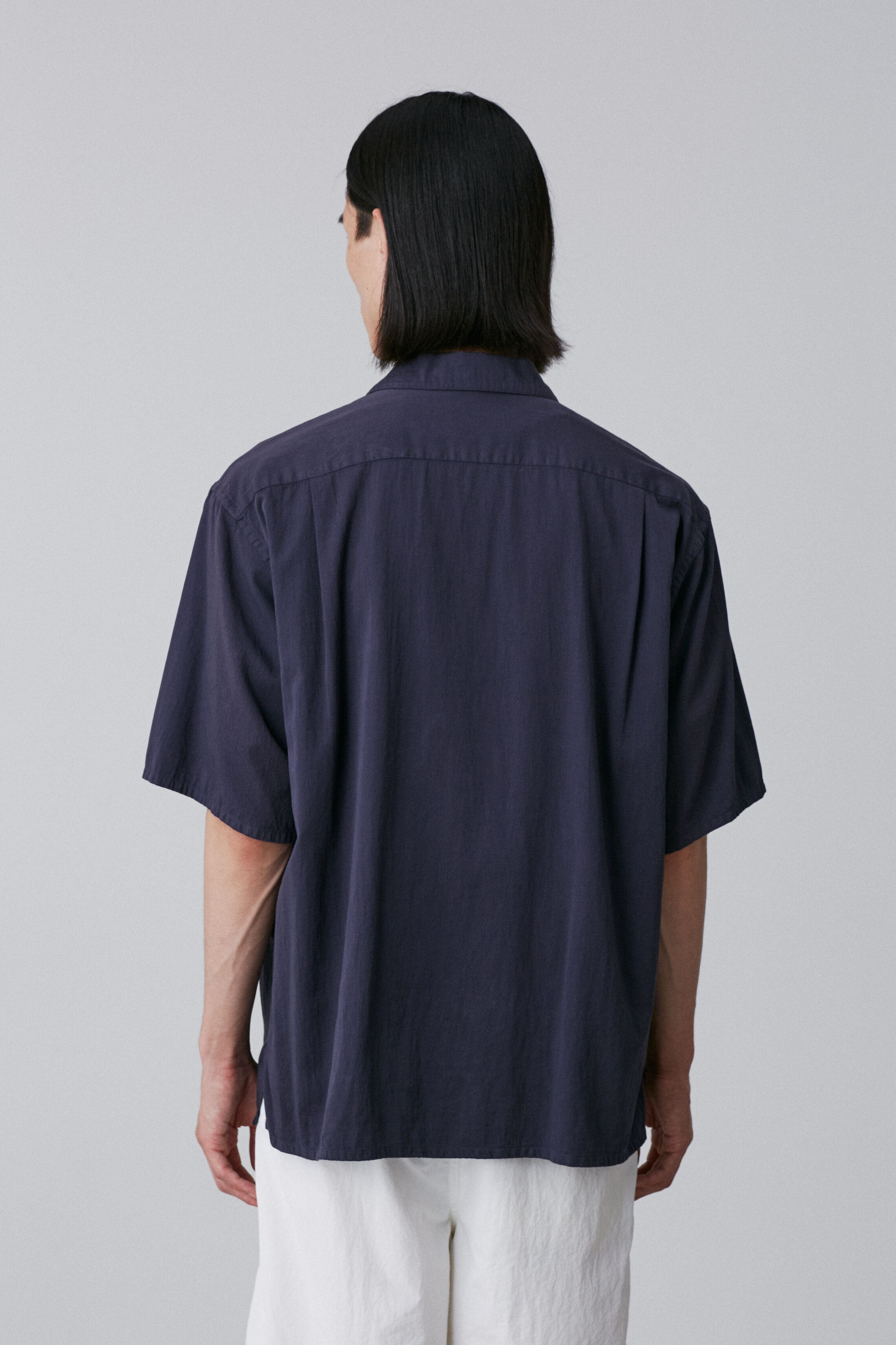 YLEVE 「Ｙ / ORGANIC COTTON WASHER SATIN OPEN COLLAR SHIRT」|シャツ・ブラウス|