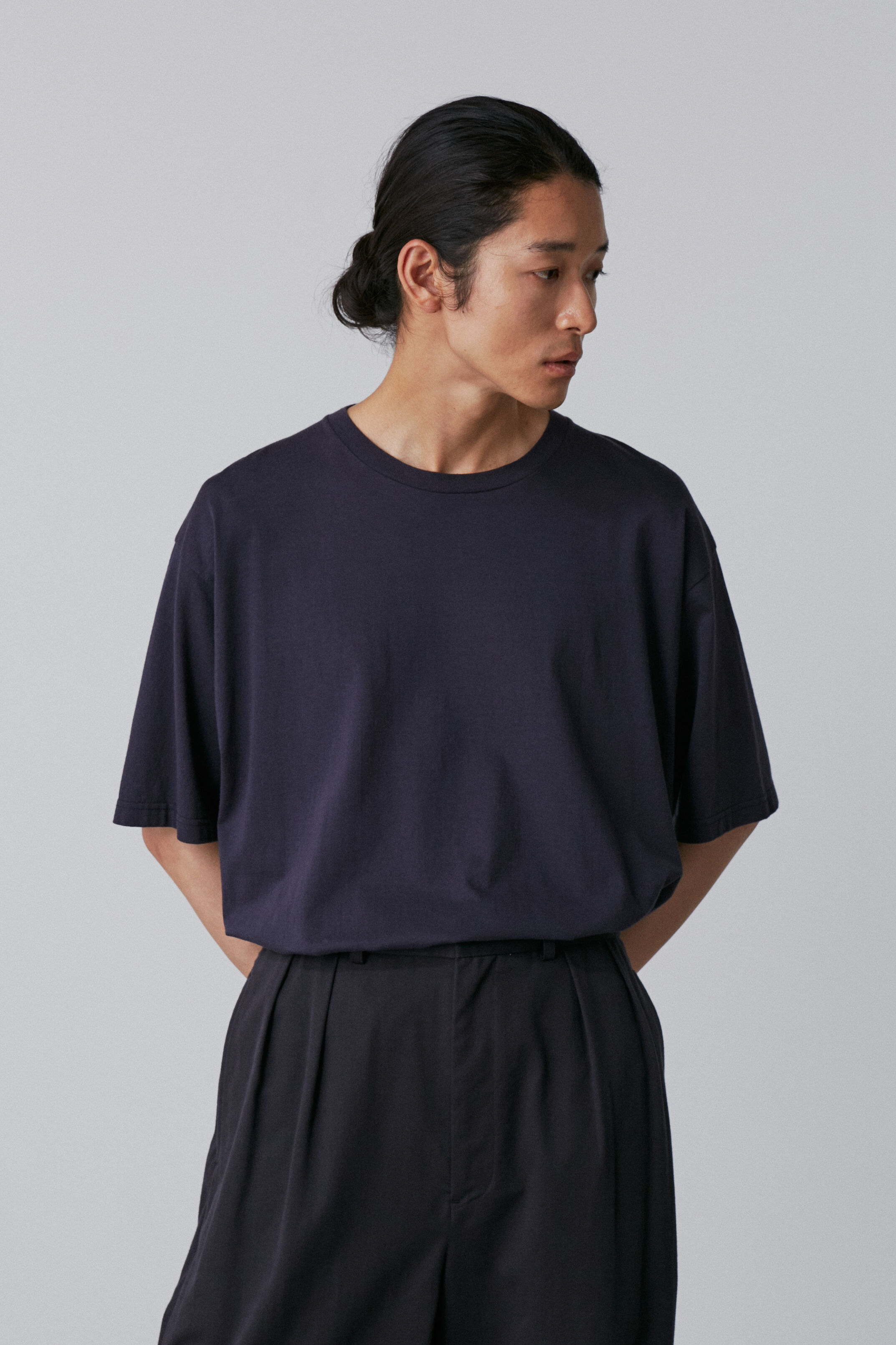 YLEVE 「Ｙ / ORGANIC COTTON JERSEY SHORT SLEEVE T‐SHIRT」|Tシャツ・カットソー|ネイビー