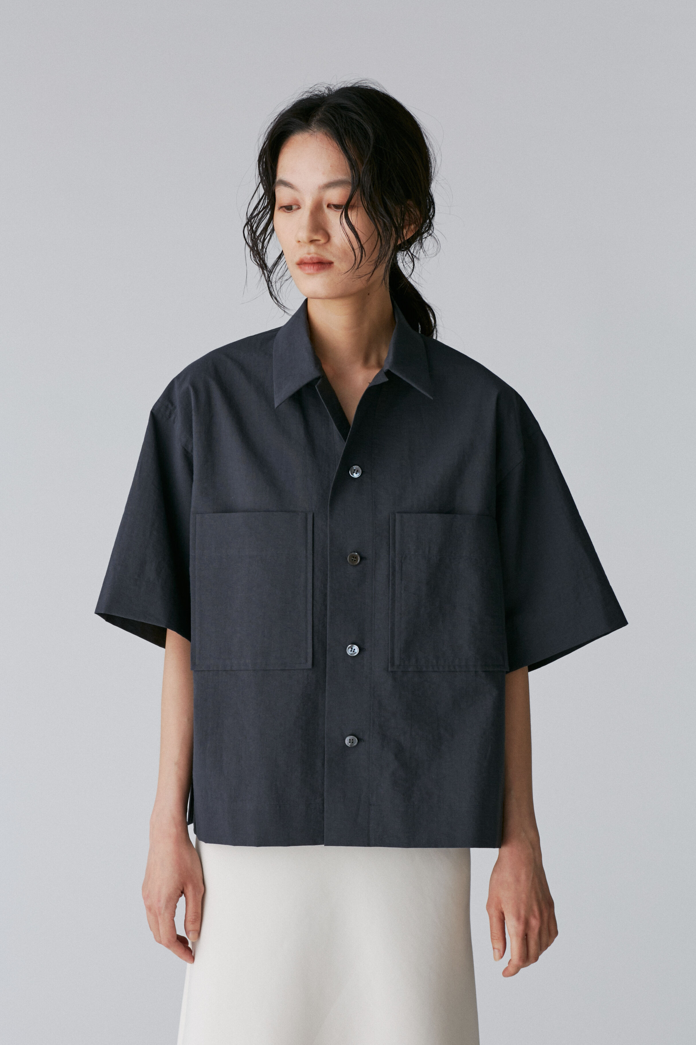 YLEVE 「[限定] YLEVE / COTTON NYLON WASHER SHIRT」|シャツ・ブラウス|グレー