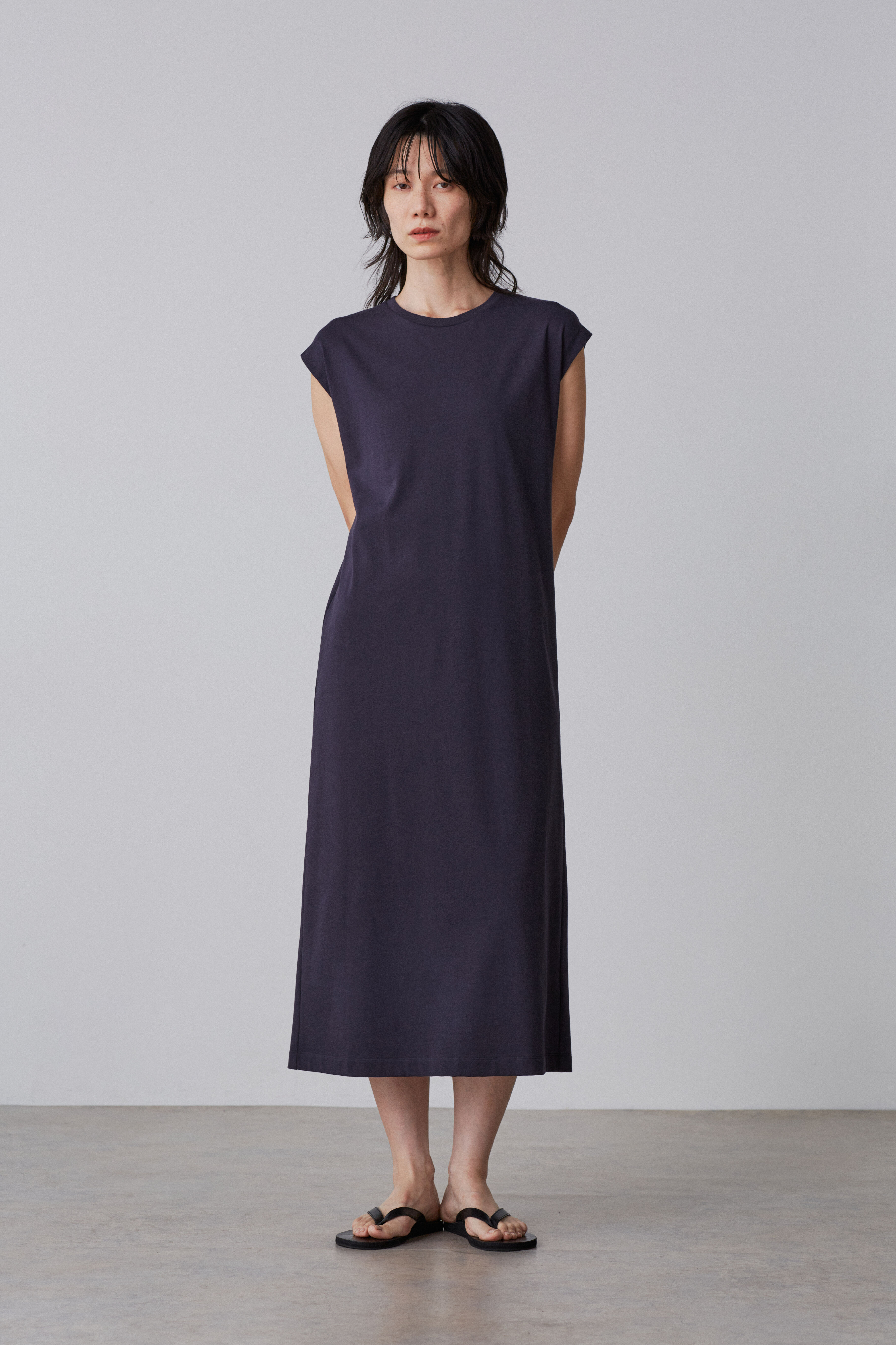 YLEVE 「YLEVE / ORGANIC COTTON BIO NO SLEEVE ONE PIECE」|ワンピース|ネイビー