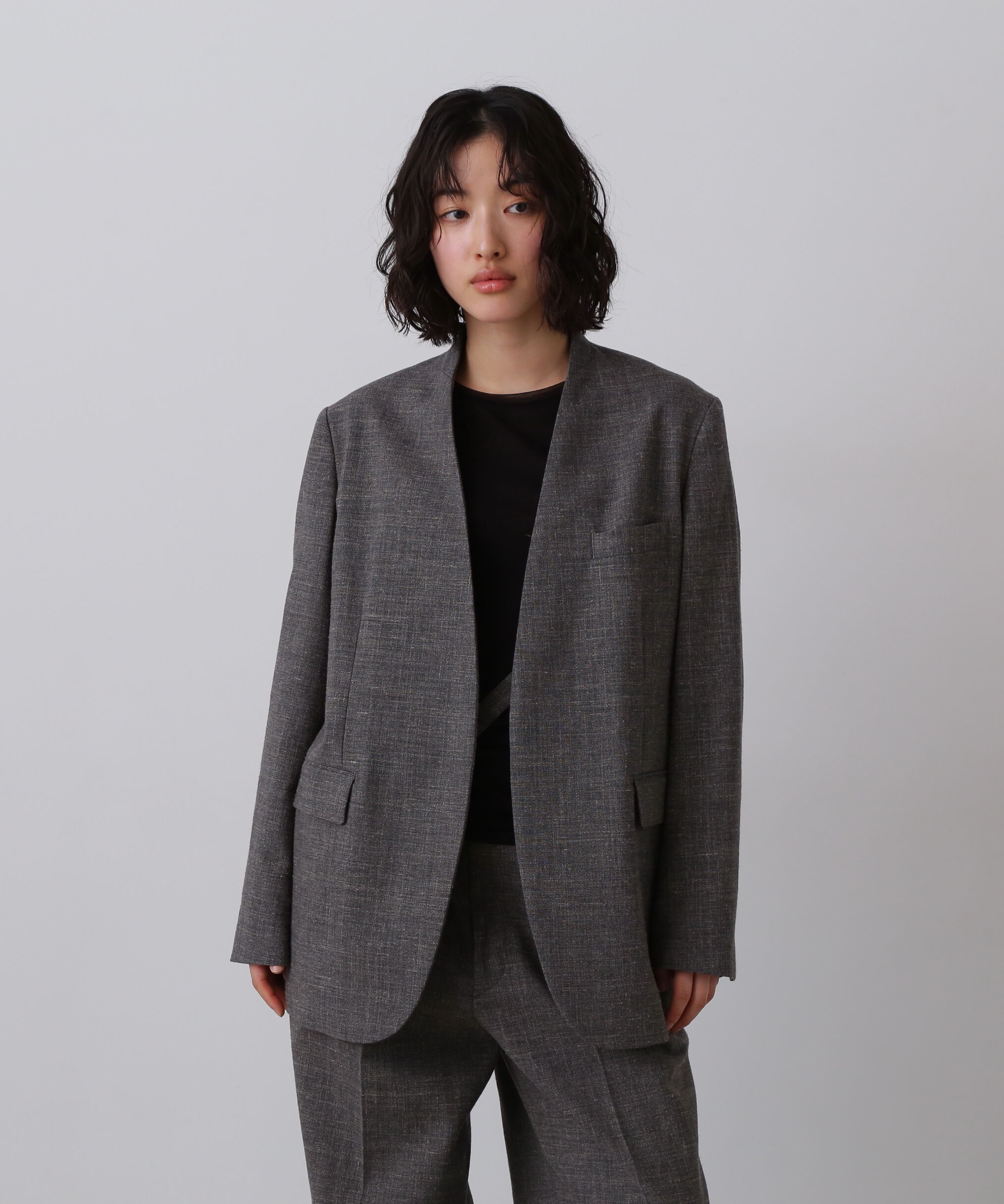 YLEVE 「YLEVE / WOOL LINEN COLLARLESS JACKET」|その他|