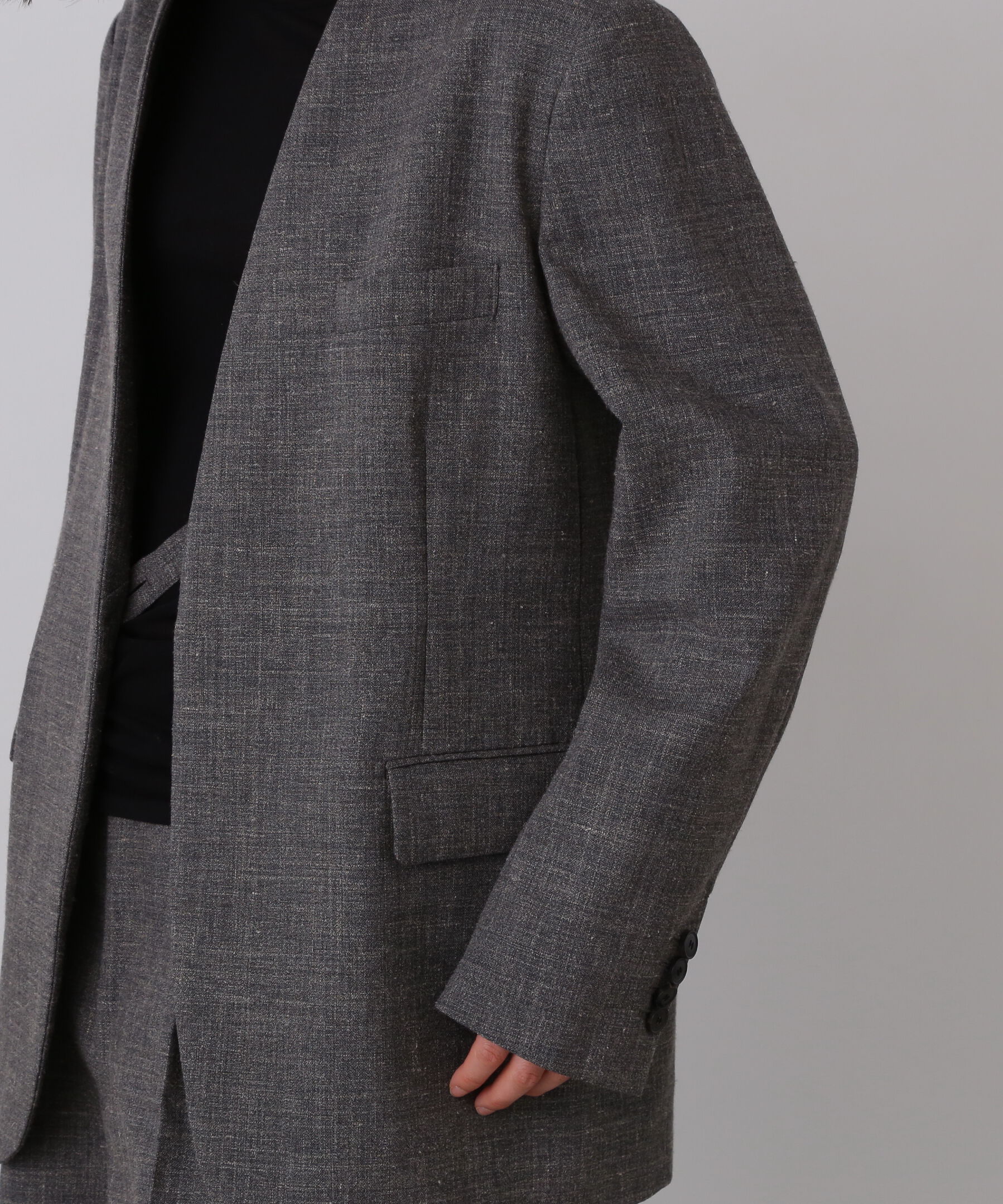 YLEVE 「YLEVE / WOOL LINEN COLLARLESS JACKET」|その他|