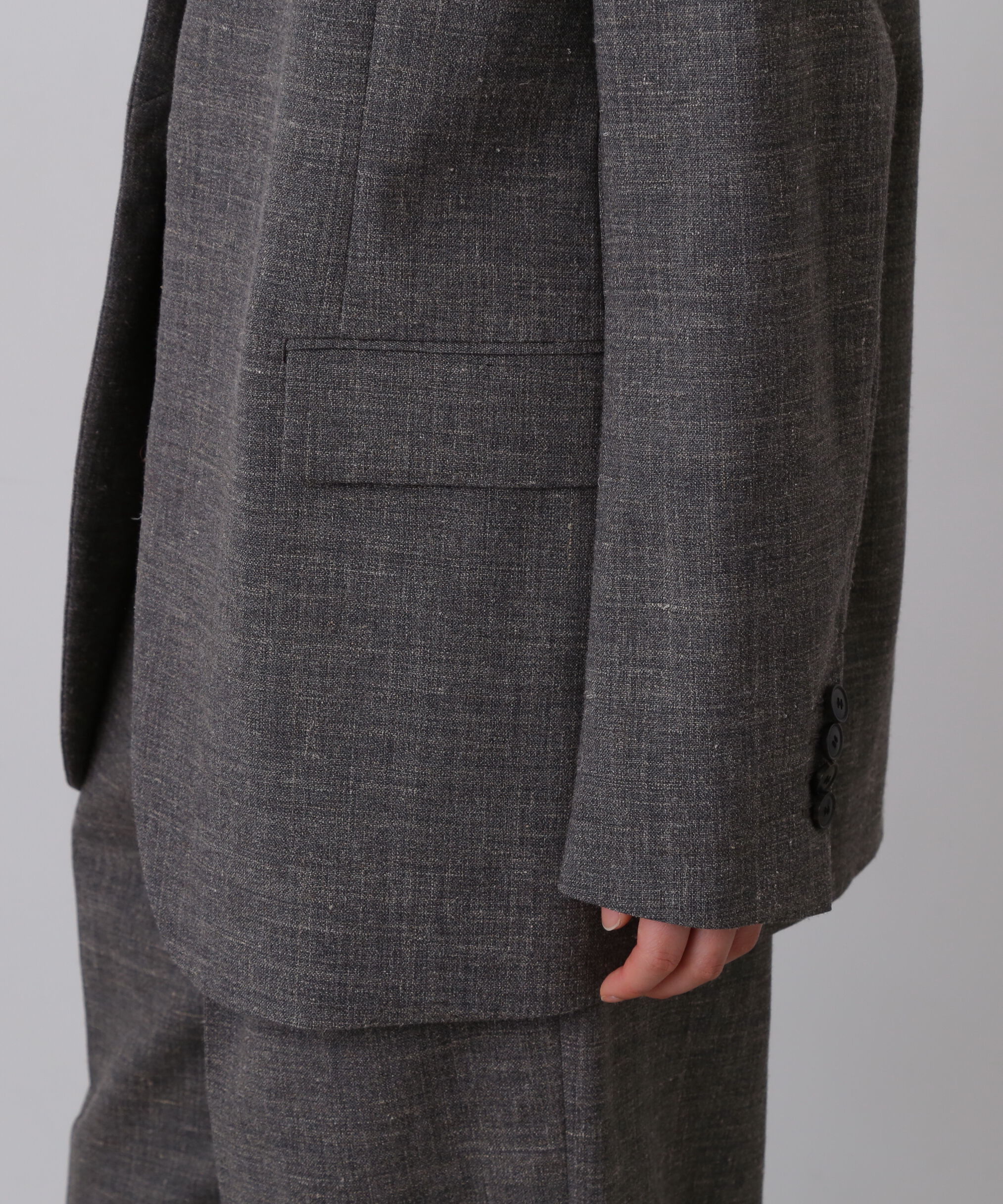 YLEVE 「YLEVE / WOOL LINEN COLLARLESS JACKET」|その他|