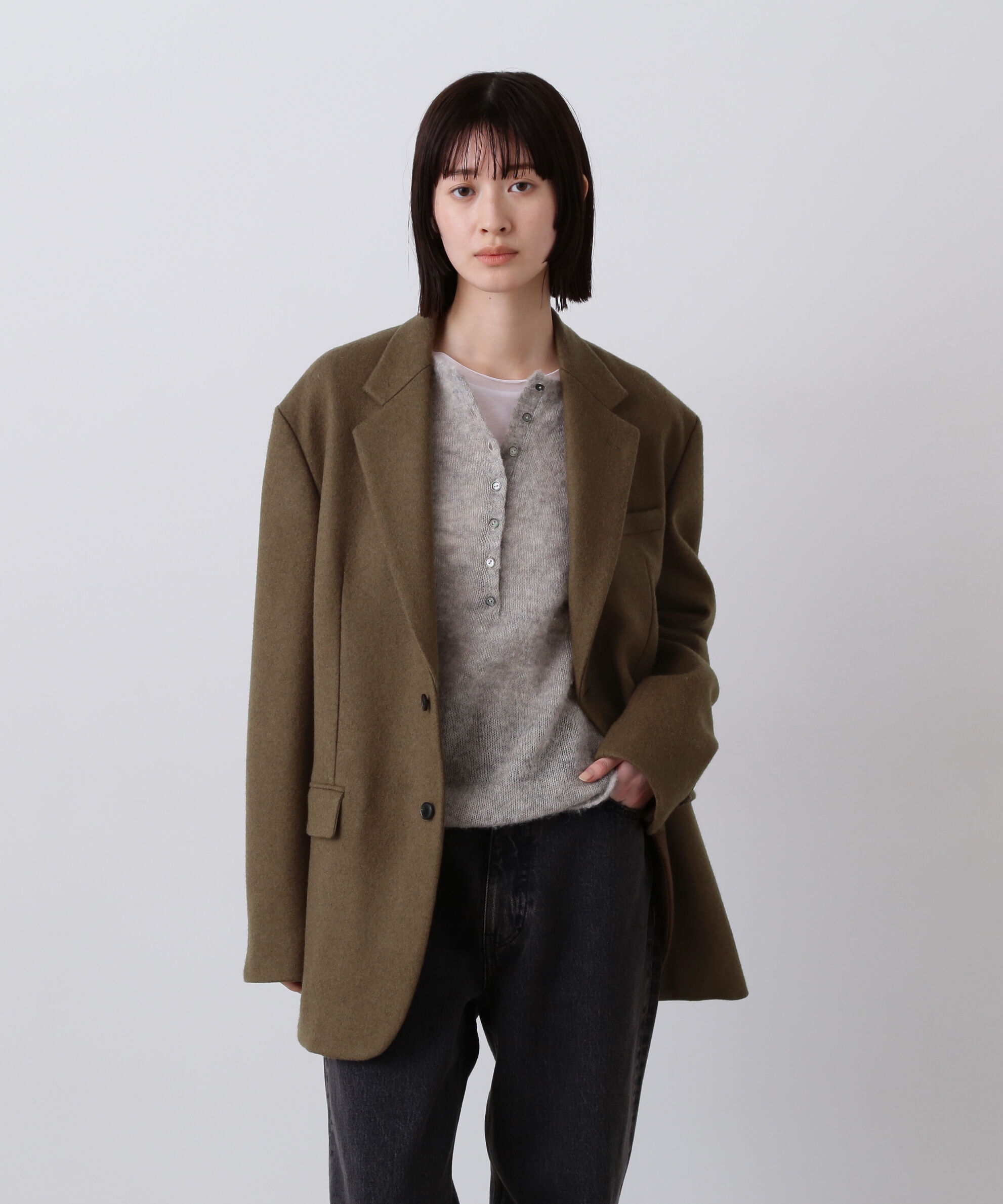YLEVE 「YLEVE / NON MULESING WOOL OVERDYE MELTON JACKET」|その他|ブラウン