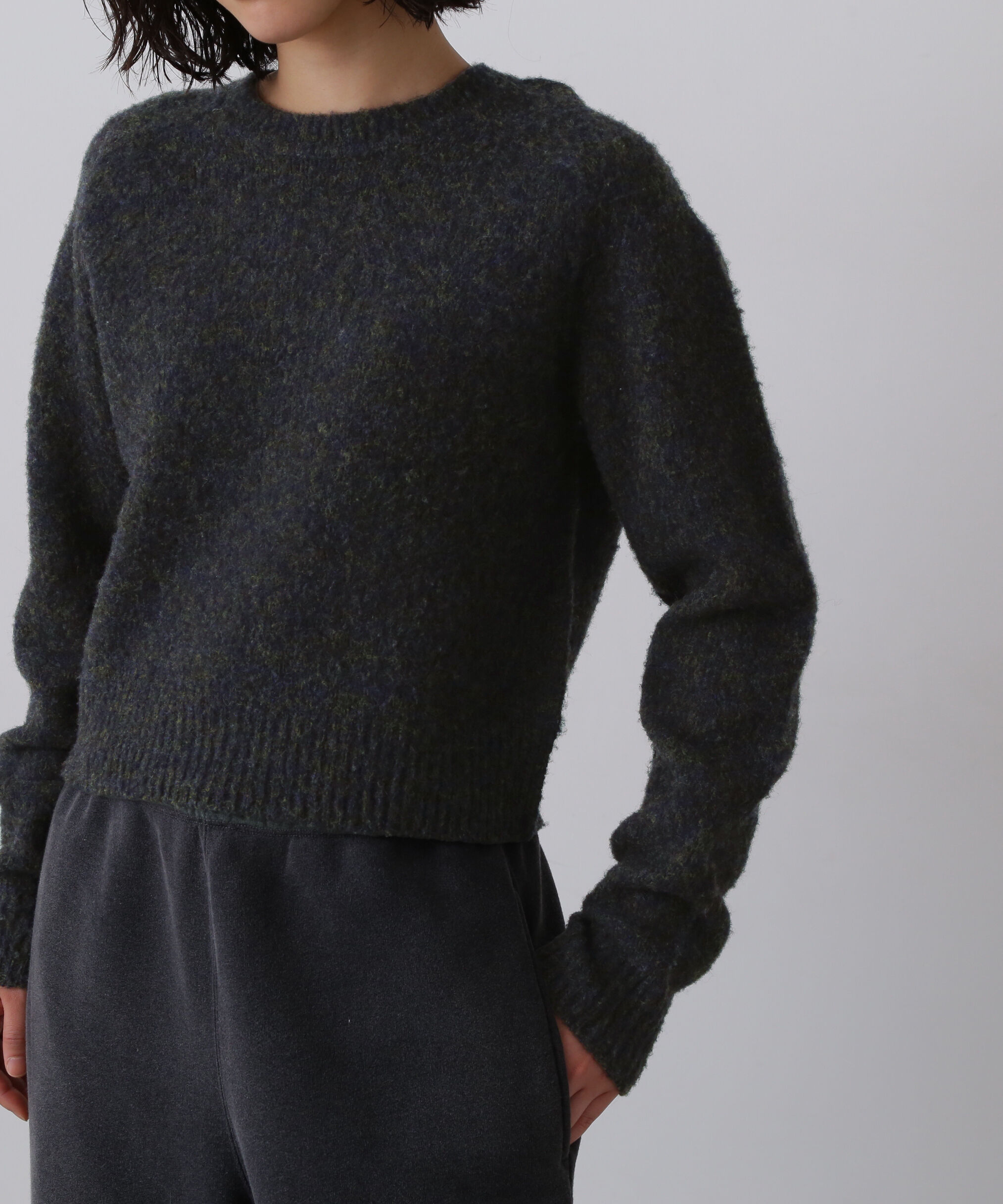 YLEVE 「YLEVE / ITARIAN MERINO WOOL MELANGE KNIT PULL OVER」|ニット・セーター|