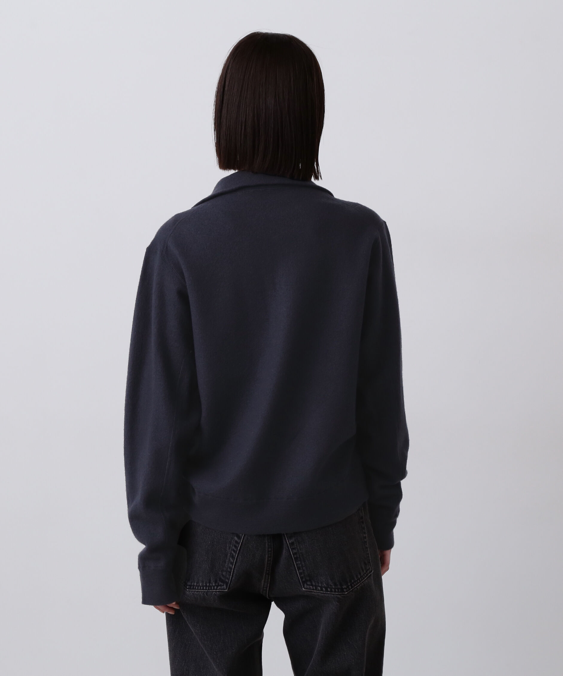 YLEVE 「YLEVE / ULTRAFINE MERINO MILLED WOOL KNIT HALF ZIP PULL OVER」|ニット・セーター|