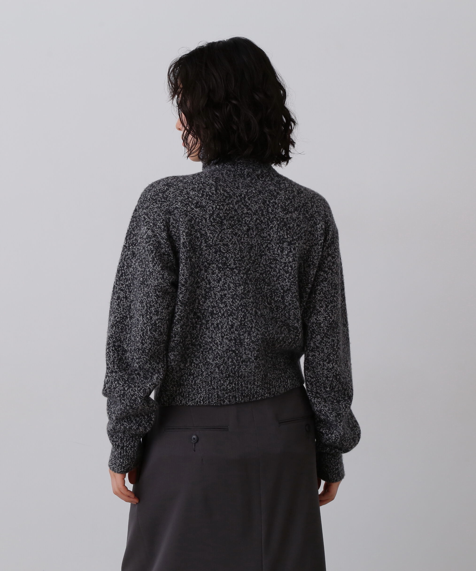 YLEVE 「YLEVE / WOOL CASHMERE MELANGE KNIT FULL ZIP PULL OVER」|ニット・セーター|