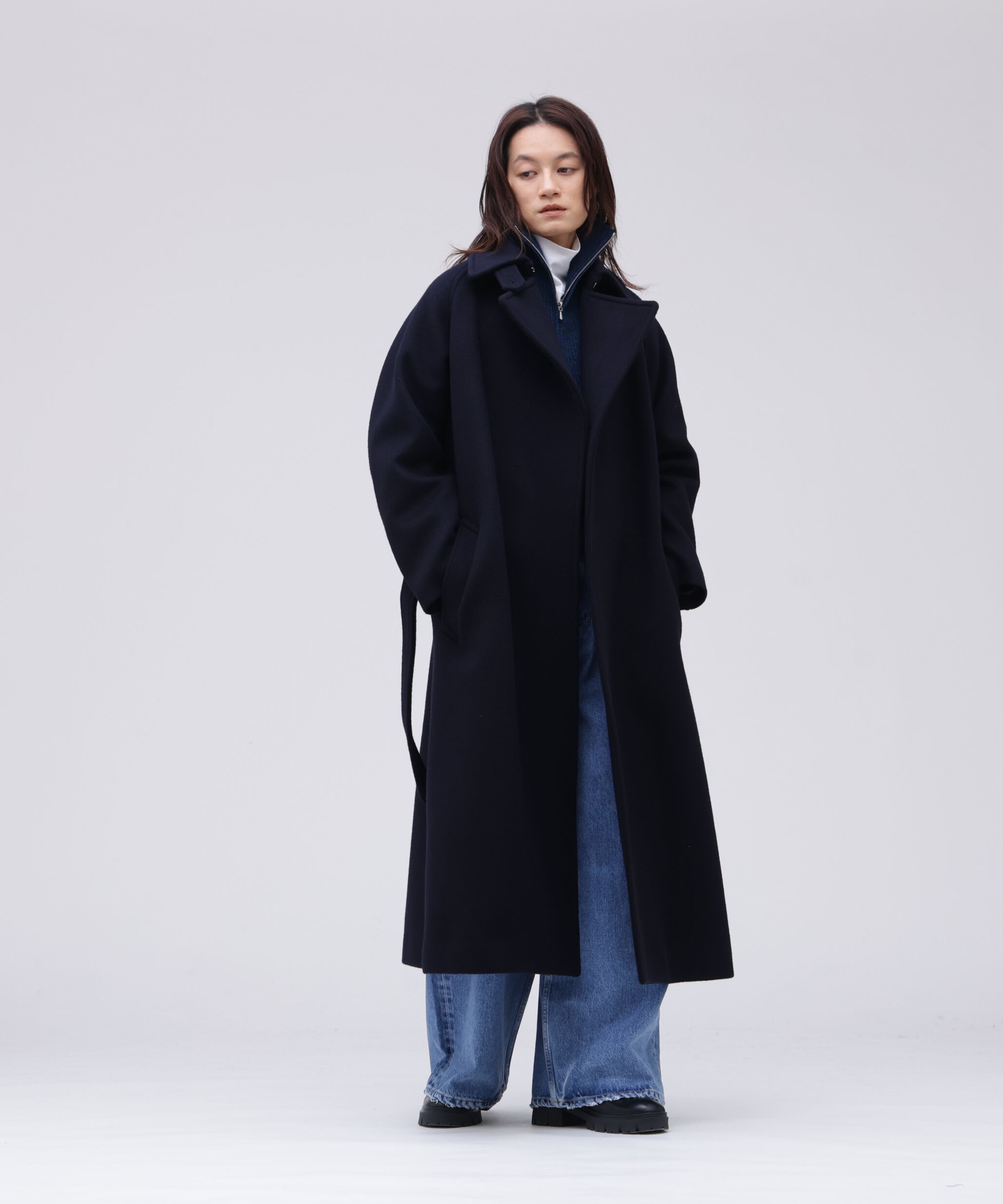 YLEVE 「YLEVE / WOOL CASHMERE MELANGE KNIT FULL ZIP PULL OVER」|ニット・セーター|