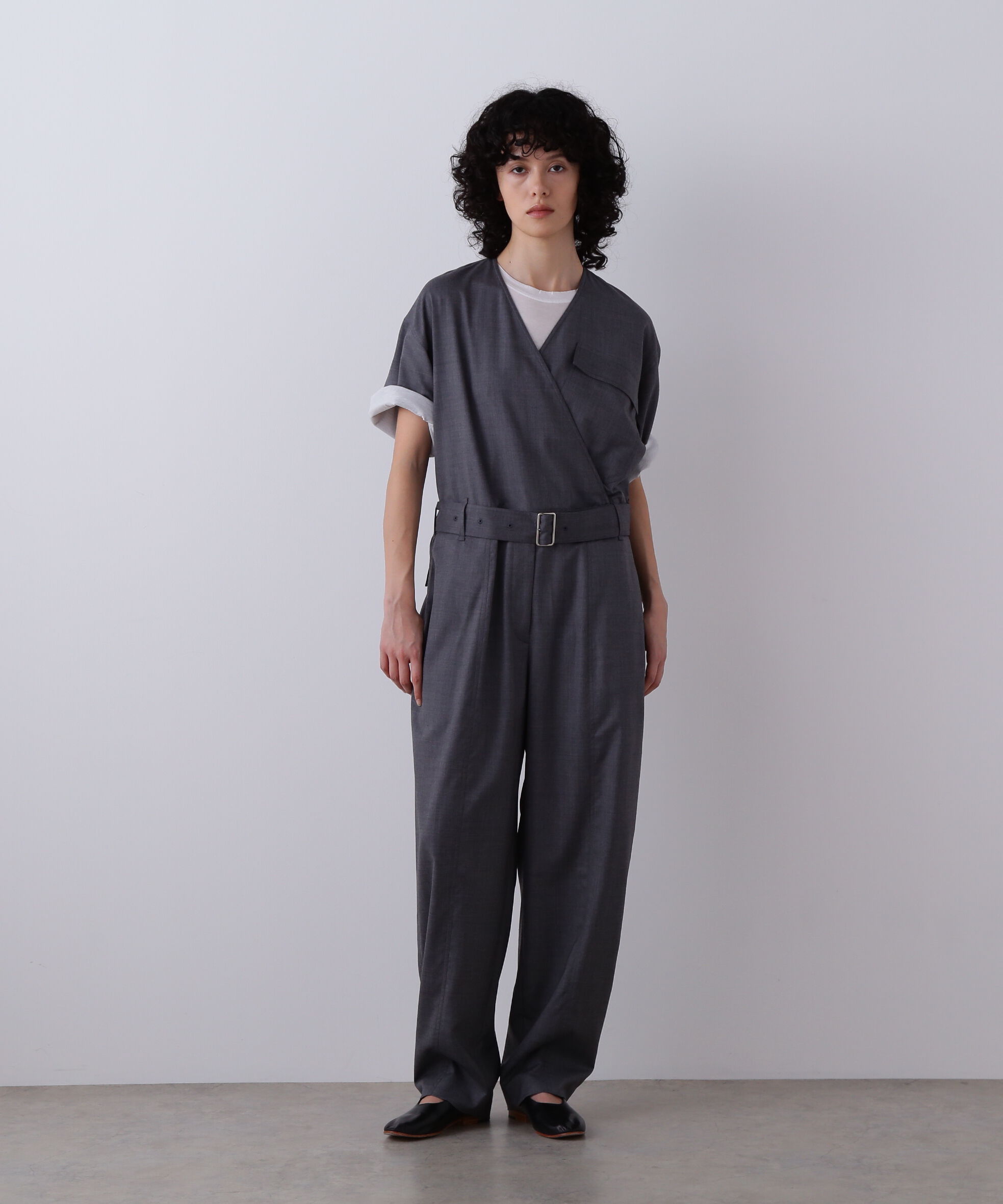 YLEVE 「YLEVE / SUPER120'S CHAMBRAY WOOL ALL IN ONE」|ワンピース|グレー