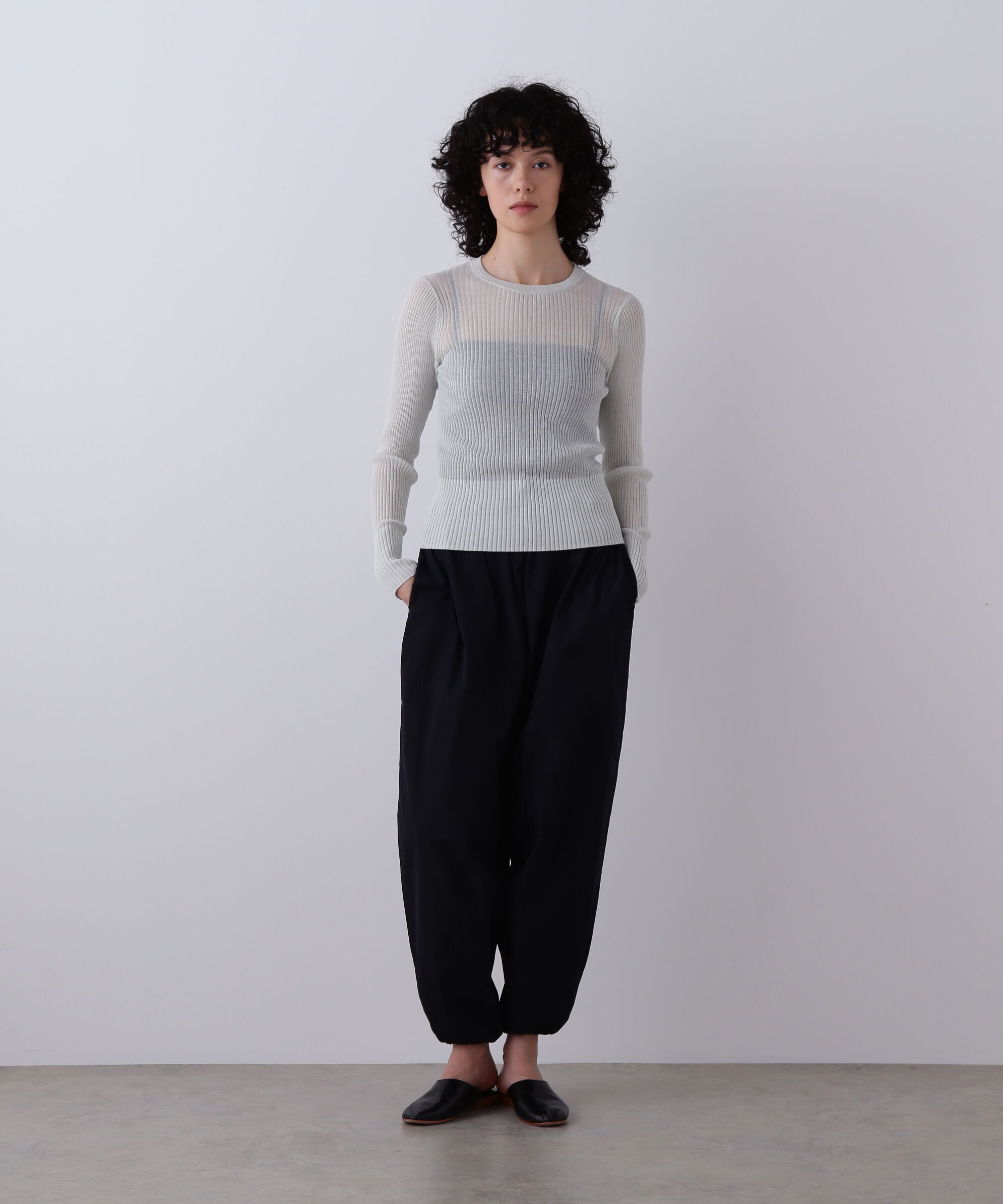 YLEVE 「YLEVE / SHEER RIB KNIT LONG SLEEVE PULLOVER」|ニット・セーター|