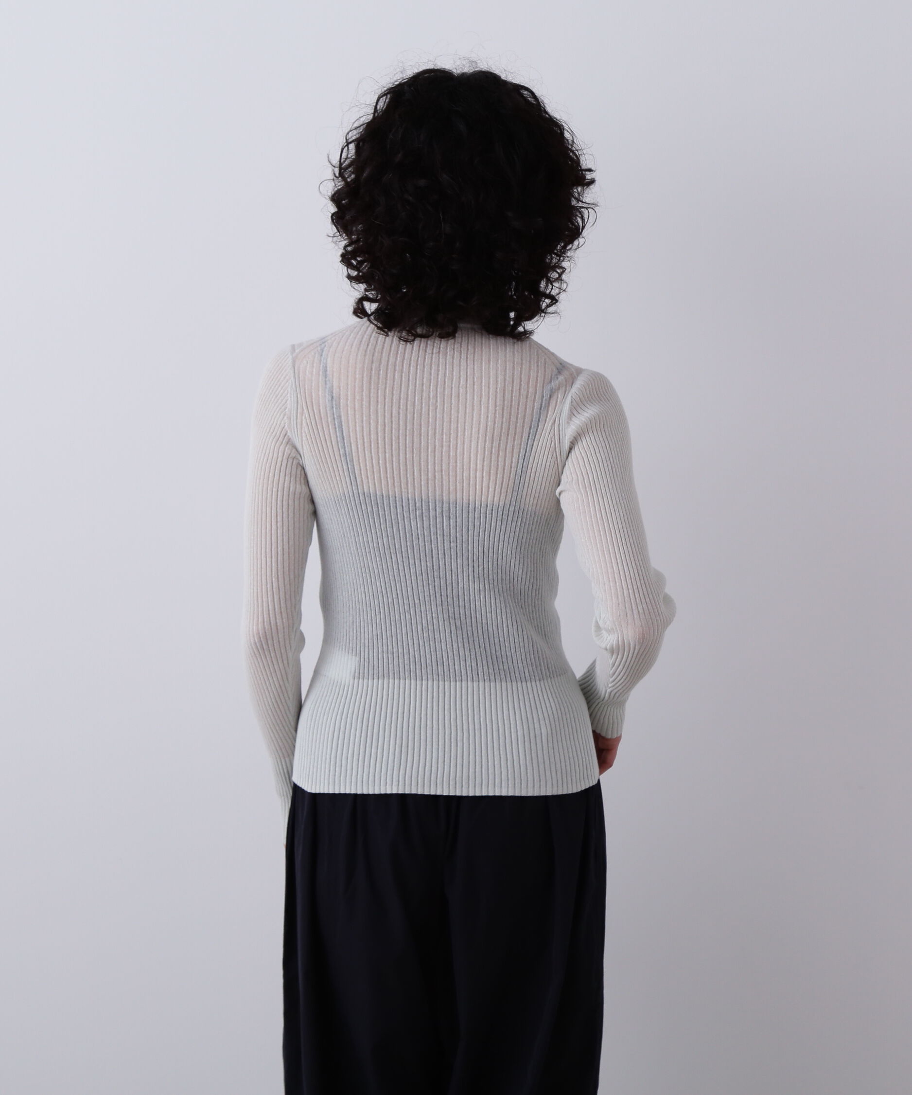 YLEVE 「YLEVE / SHEER RIB KNIT LONG SLEEVE PULLOVER」|ニット・セーター|