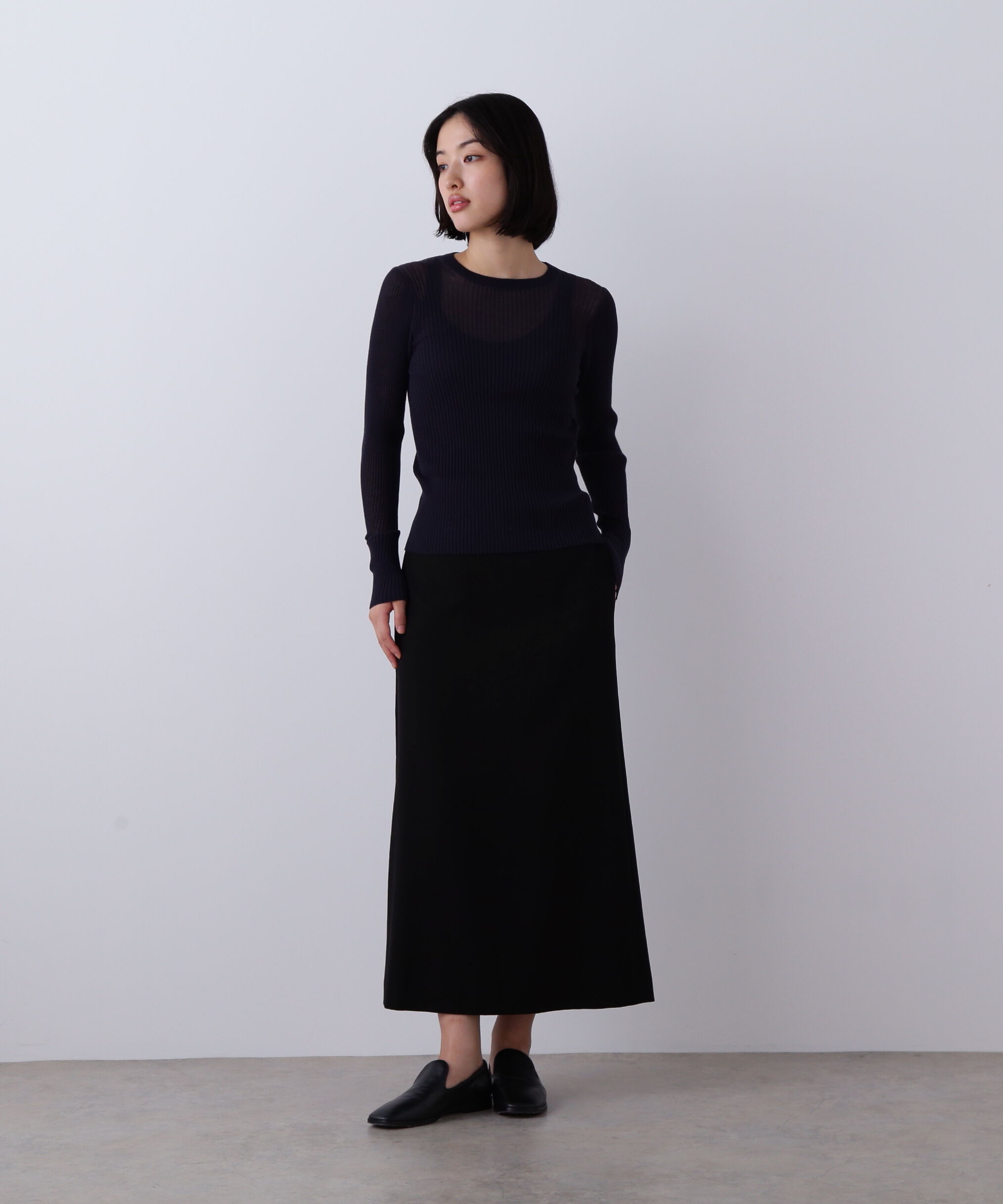 YLEVE 「YLEVE / SHEER RIB KNIT LONG SLEEVE PULLOVER」|ニット・セーター|
