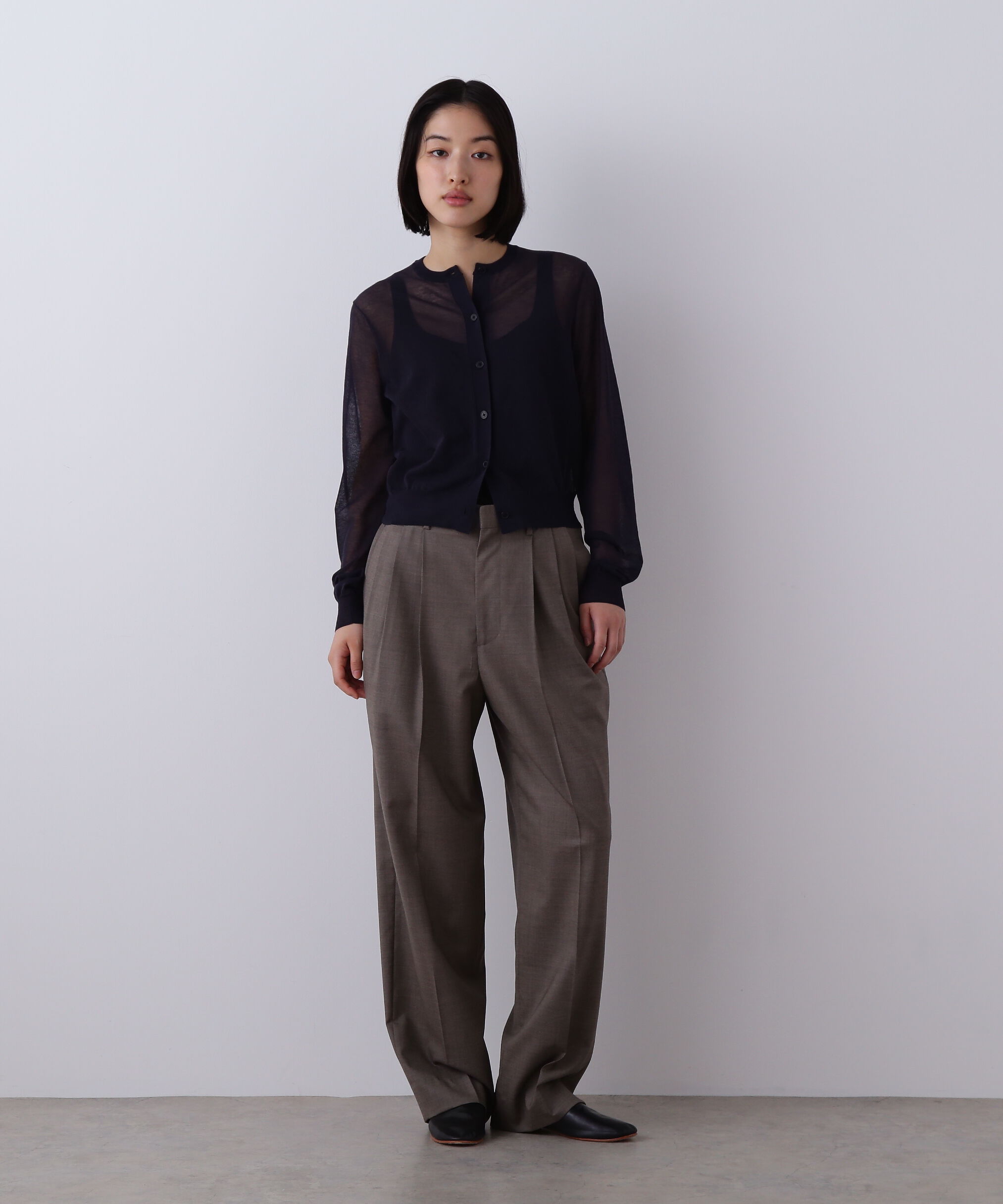 YLEVE 「YLEVE / SHEER RIB KNIT CARDIGAN」|ニット・セーター|