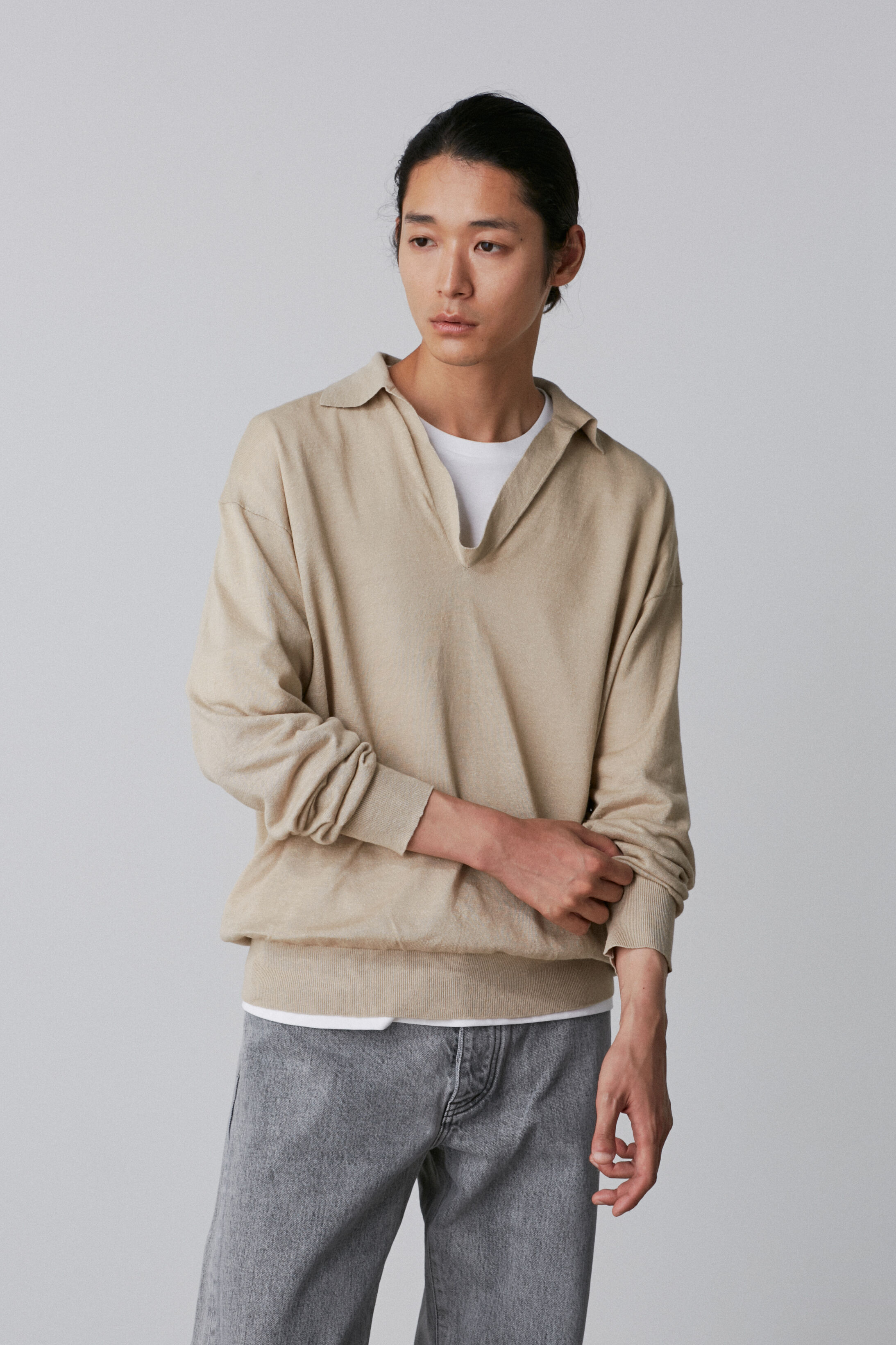 YLEVE 「YLEVE / LINEN COTTON SKIPPER KNIT PULL OVER」|ニット・セーター|