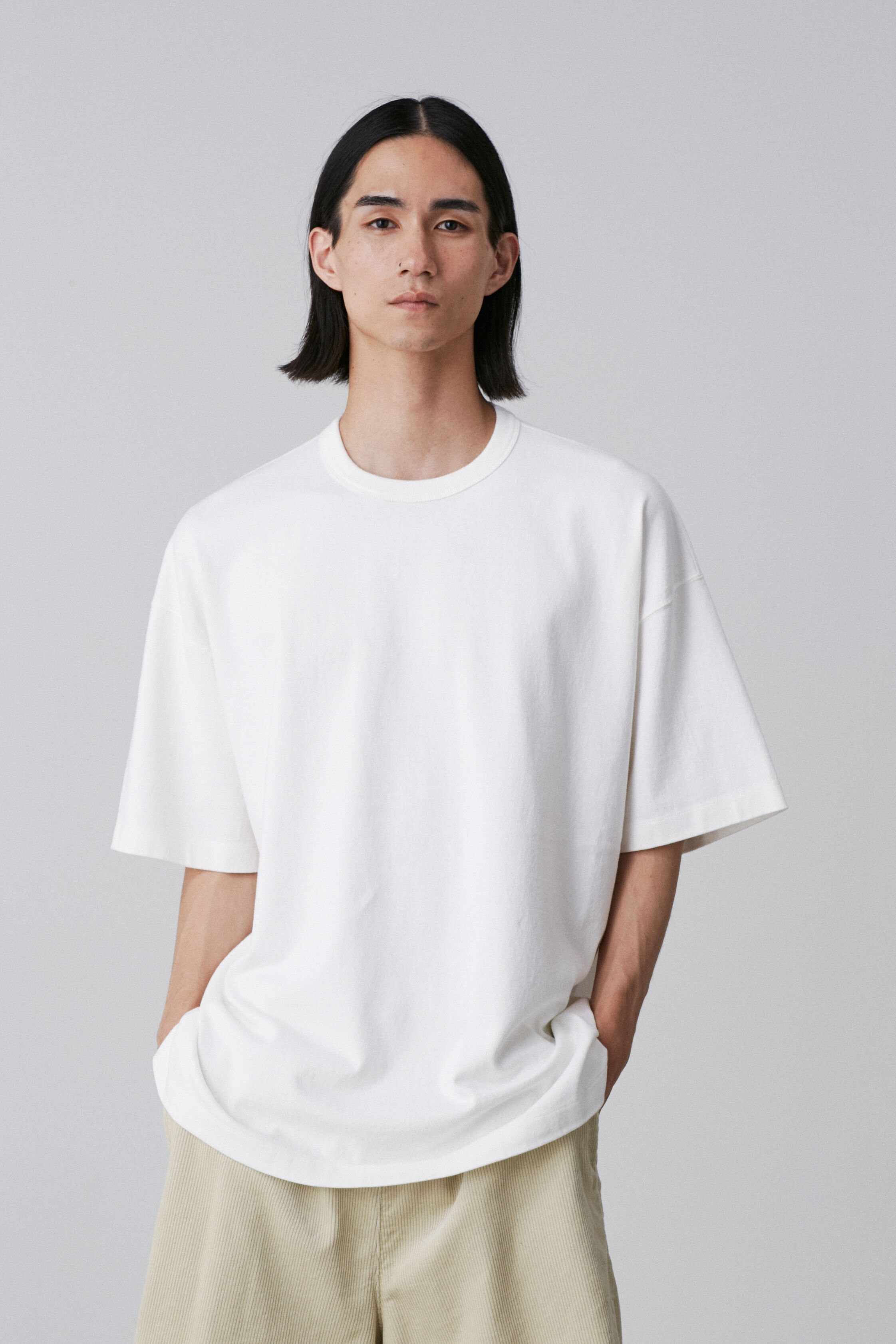 YLEVE 「YLEVE / OPEN END COTTON PIGMENT DYE T‐SHIRT」|Tシャツ・カットソー|ホワイト