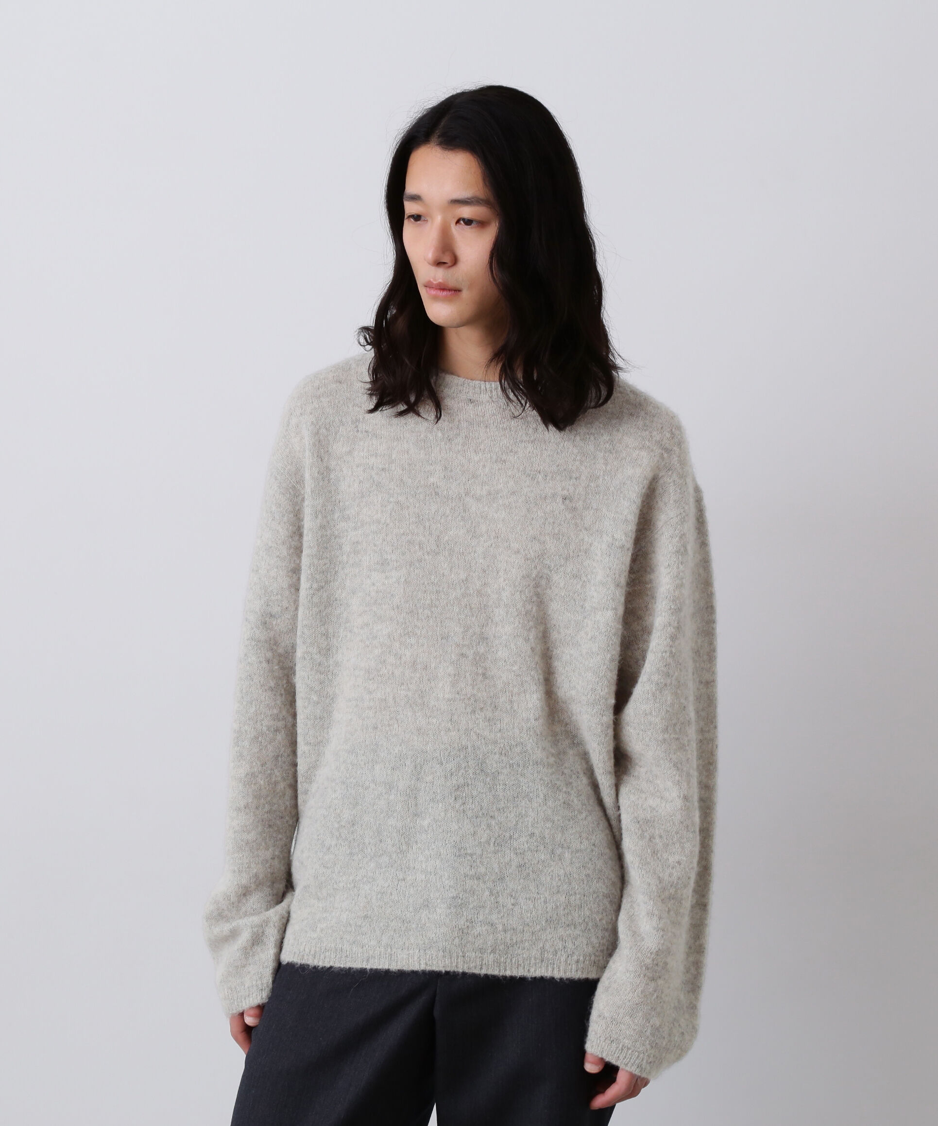 YLEVE 「YLEVE / FAIRY ALPACA KNIT PULL OVER」|ニット・セーター|グレー