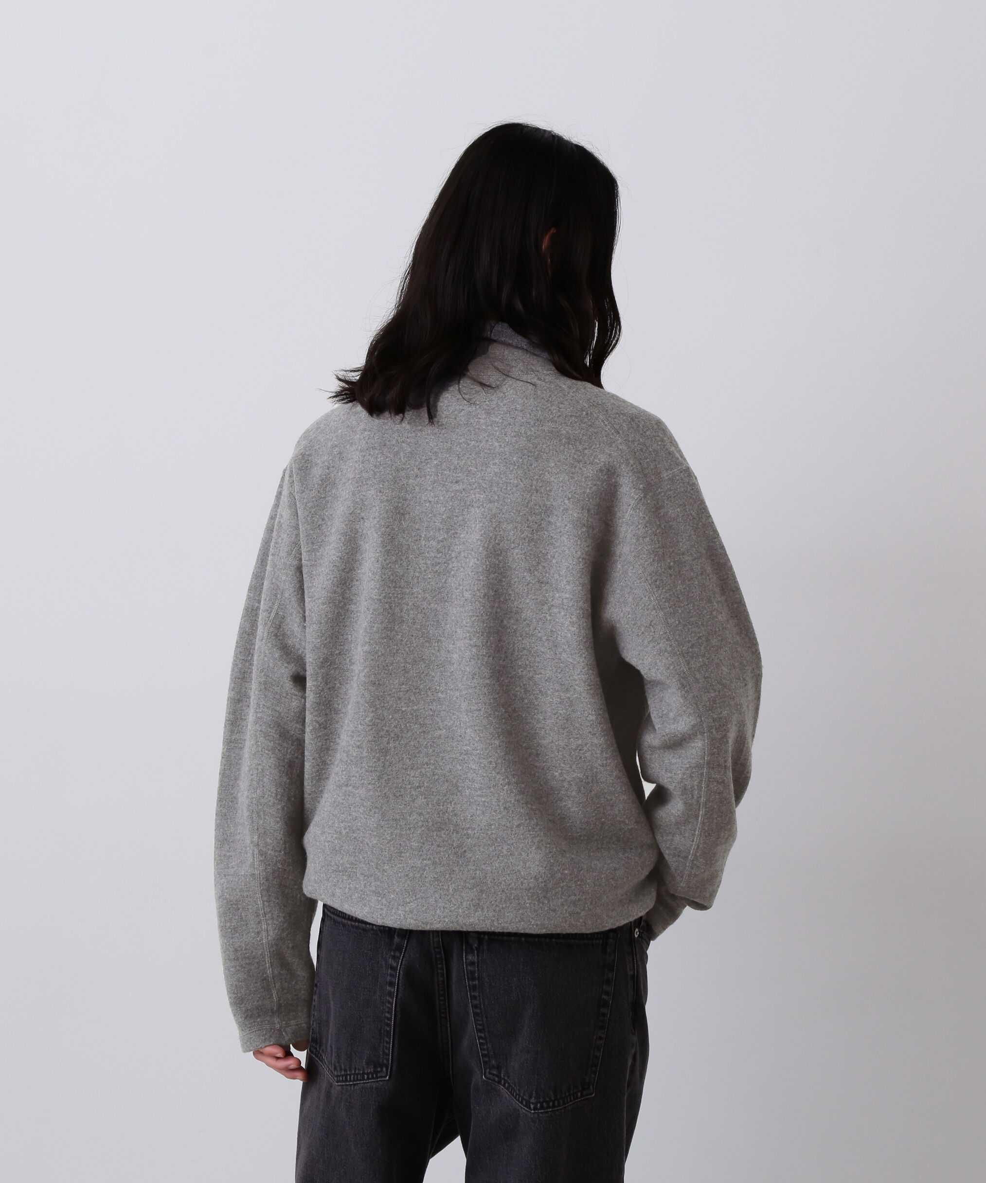 YLEVE 「YLEVE / ULTRAFINE MERINO MILLED WOOL KNIT HALF ZIP PULL OVER」|ニット・セーター|