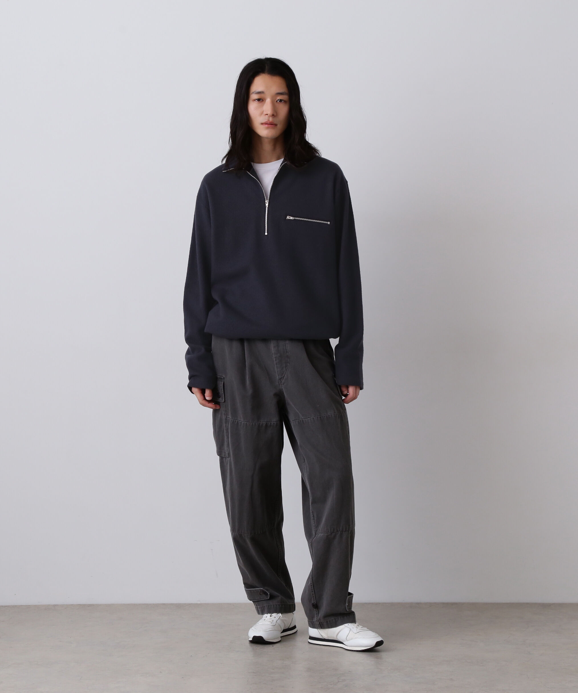 YLEVE 「YLEVE / ULTRAFINE MERINO MILLED WOOL KNIT HALF ZIP PULL OVER」|ニット・セーター|