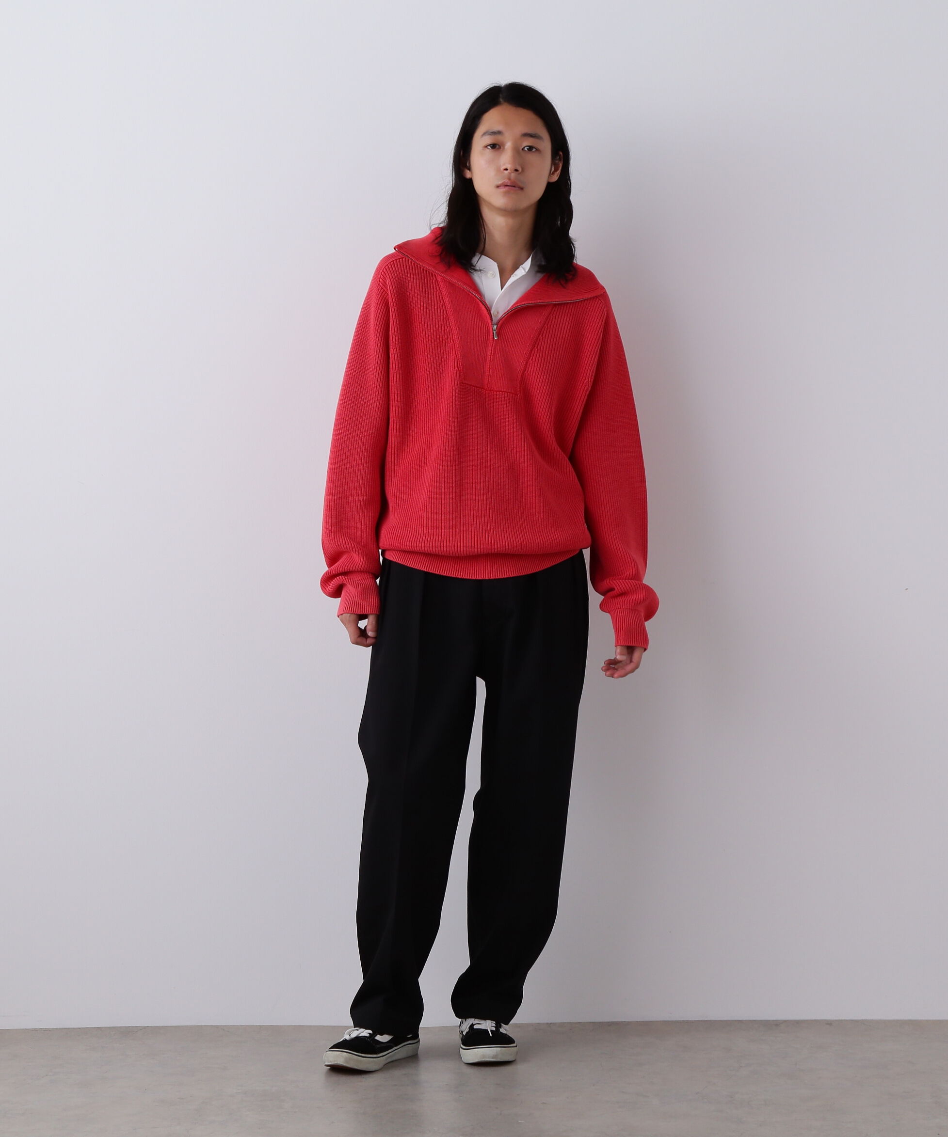 YLEVE 「YLEVE / FADED STONEWASH KNIT ZIP PULLOVER」|ニット・セーター|