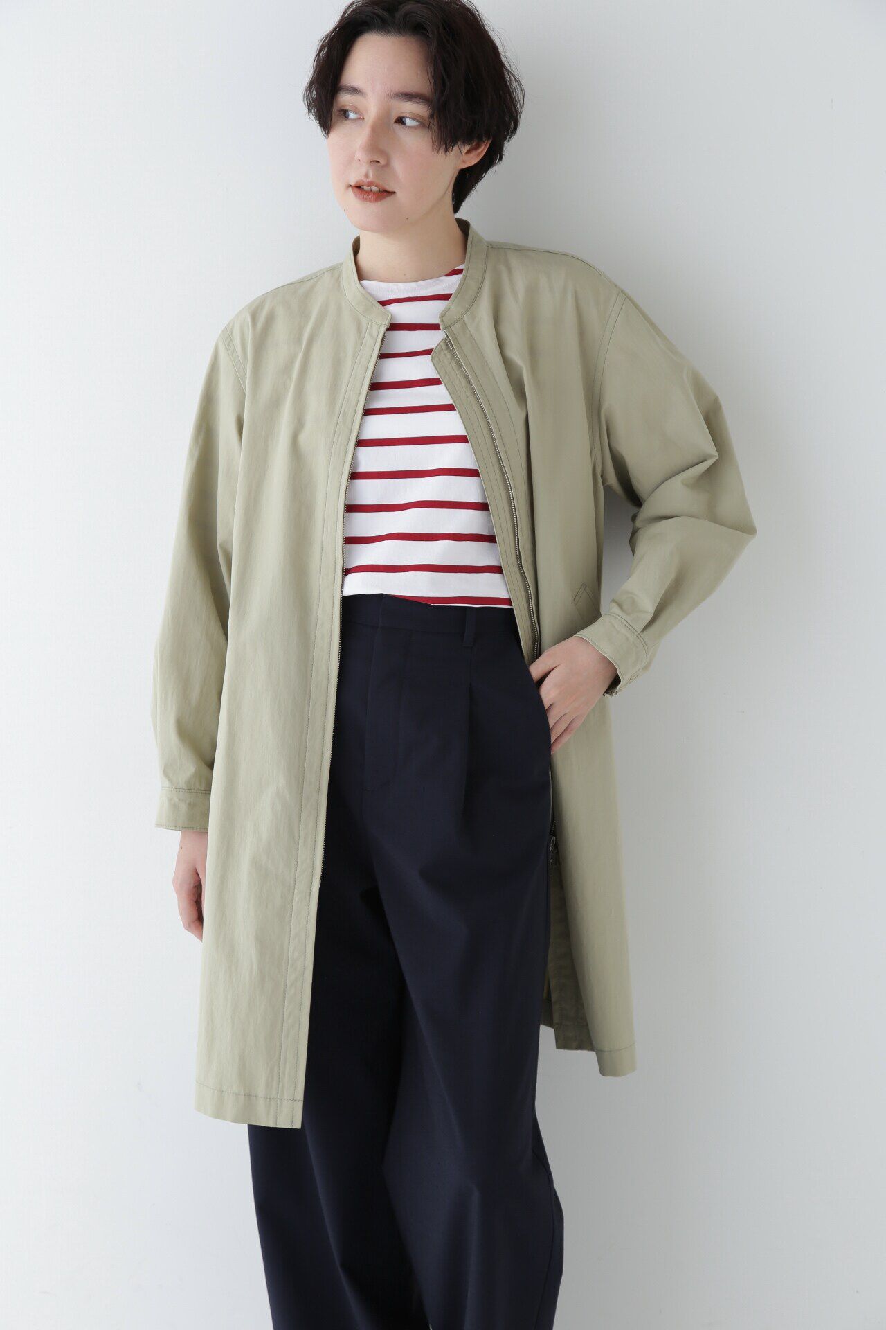  「◆コットンナイロンダンプスタンドカラーコート」|その他|